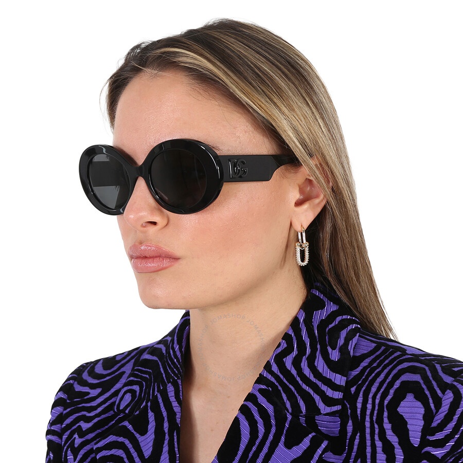 Dolce and Gabbana Darkj Grey Oval Ladies Sunglasses DG4448 501/87 51 - 2