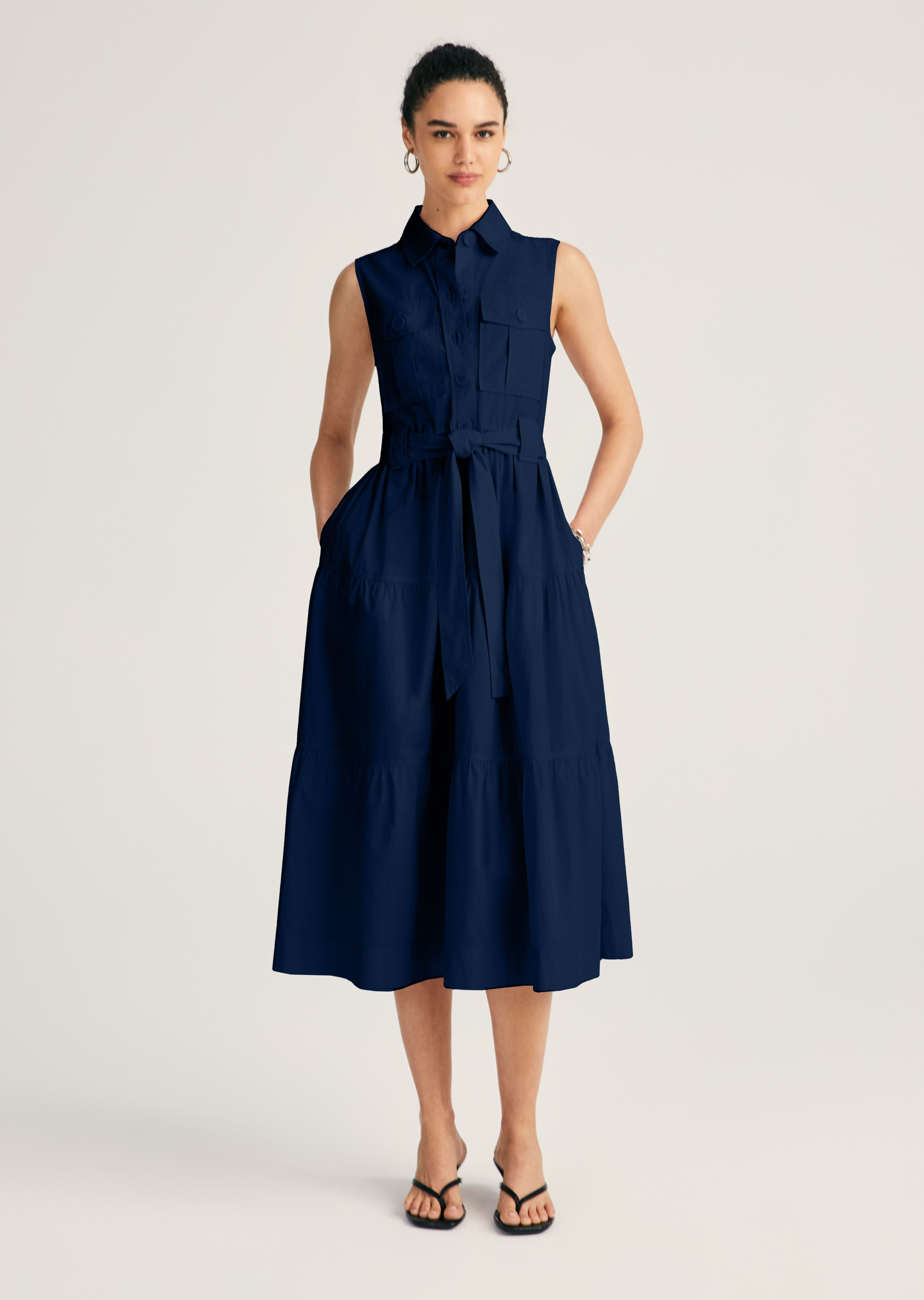 FLORENCE SLEEVELESS SHIRT DRESS - 1