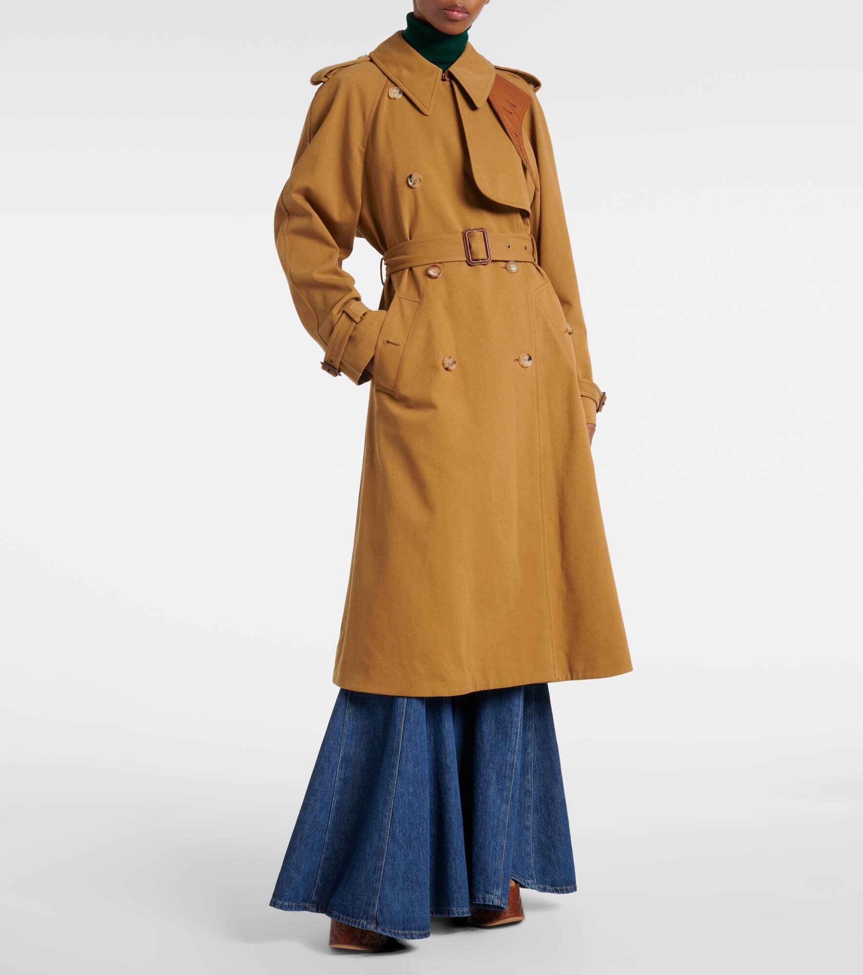 Cotton gabardine trench coat - 6