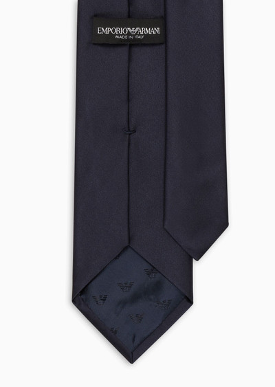 EMPORIO ARMANI Pure silk tie with jacquard micro-motif outlook