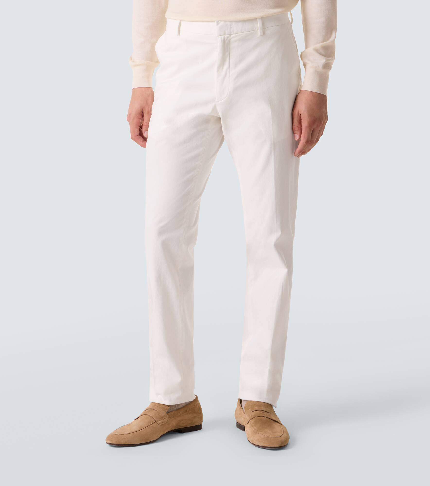 Cotton-blend slim pants - 3