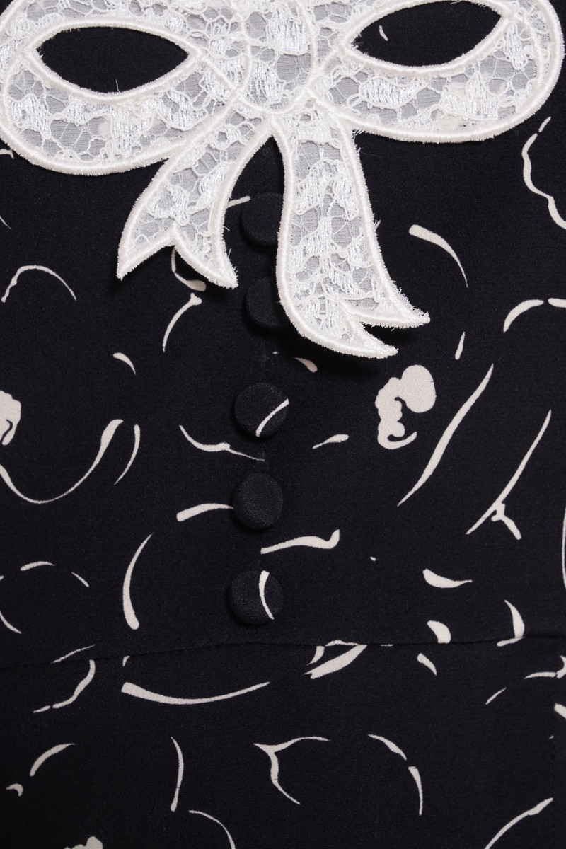 FLORAL PRINT SILK MINI DRESS WITH LACE COLLAR 3