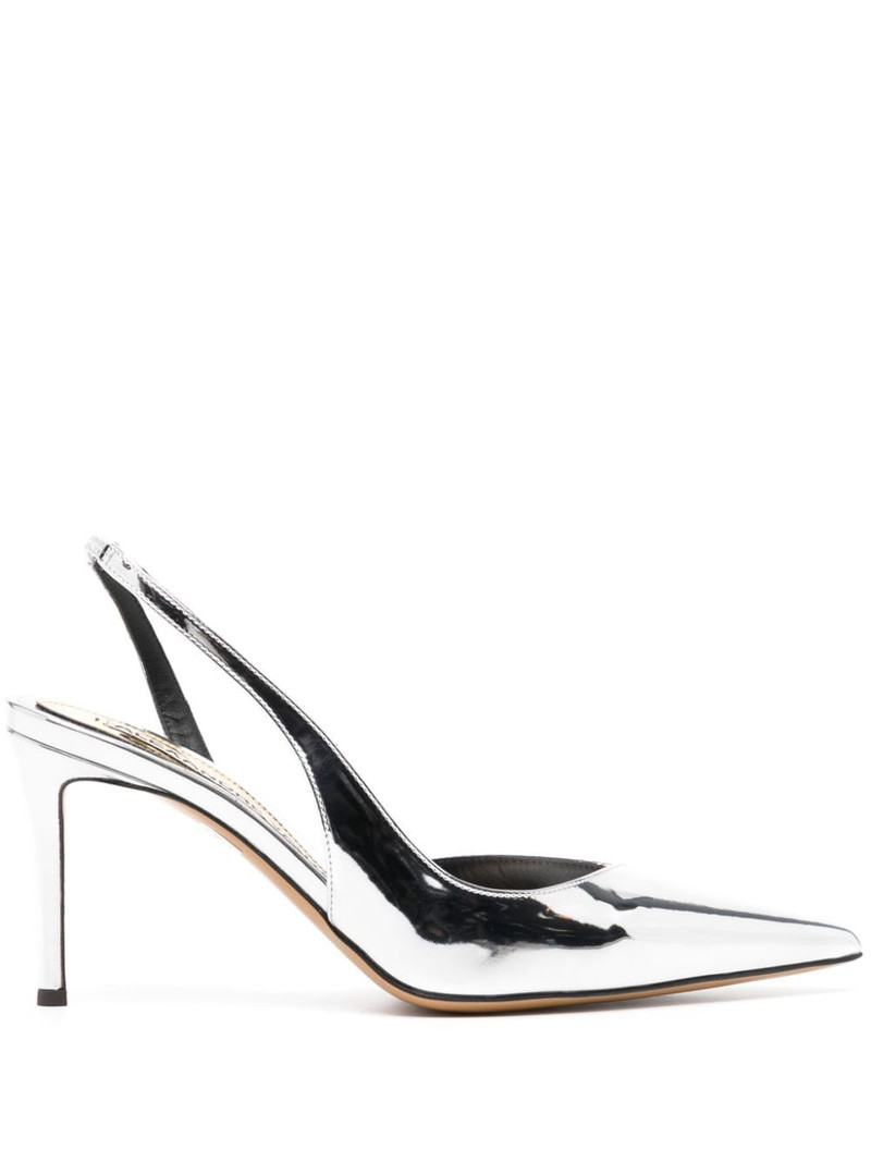 metallic-effect 80mm leather pumps 1