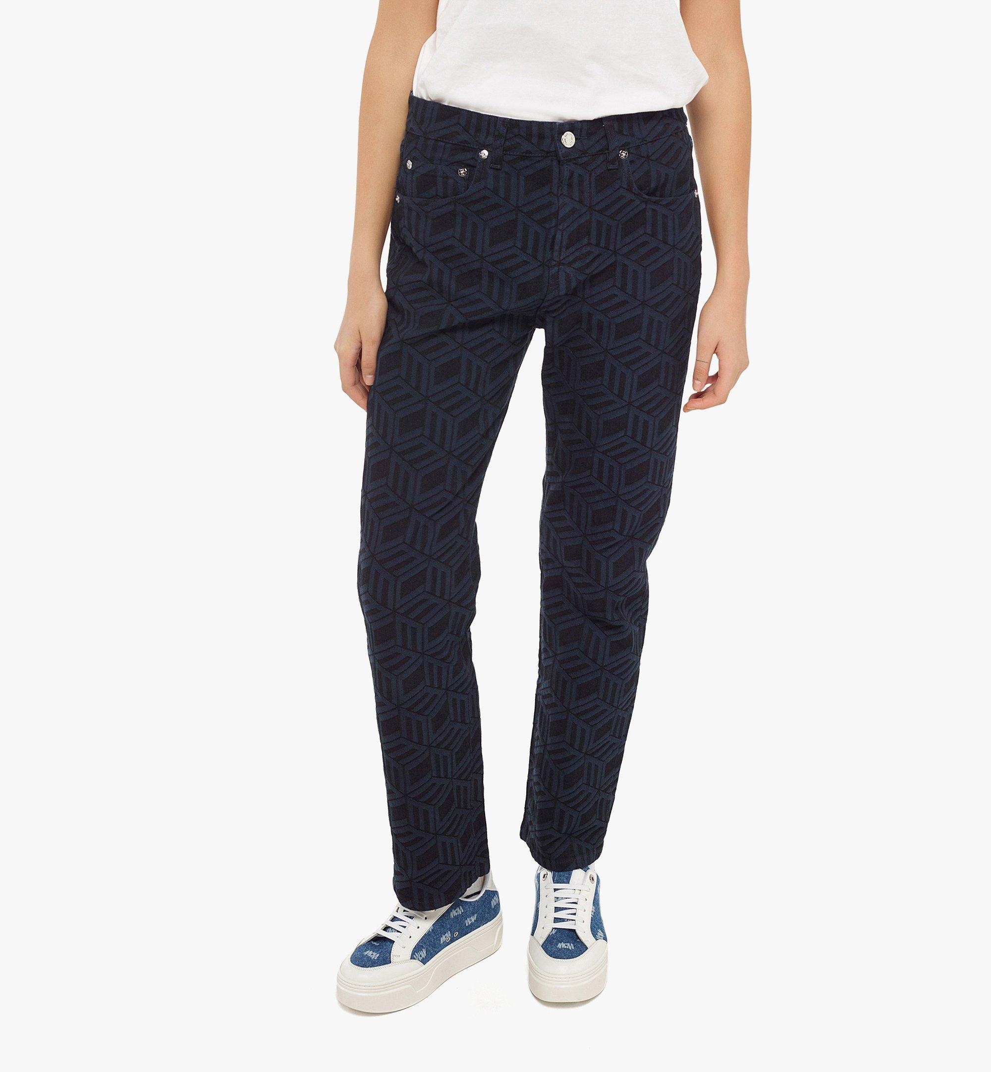 Women’s Cubic Monogram Jacquard Denim Jeans in Sustainable Cotton - 2