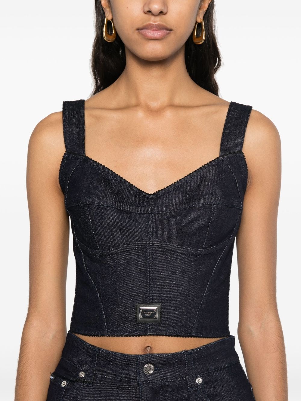 denim corset top - 5