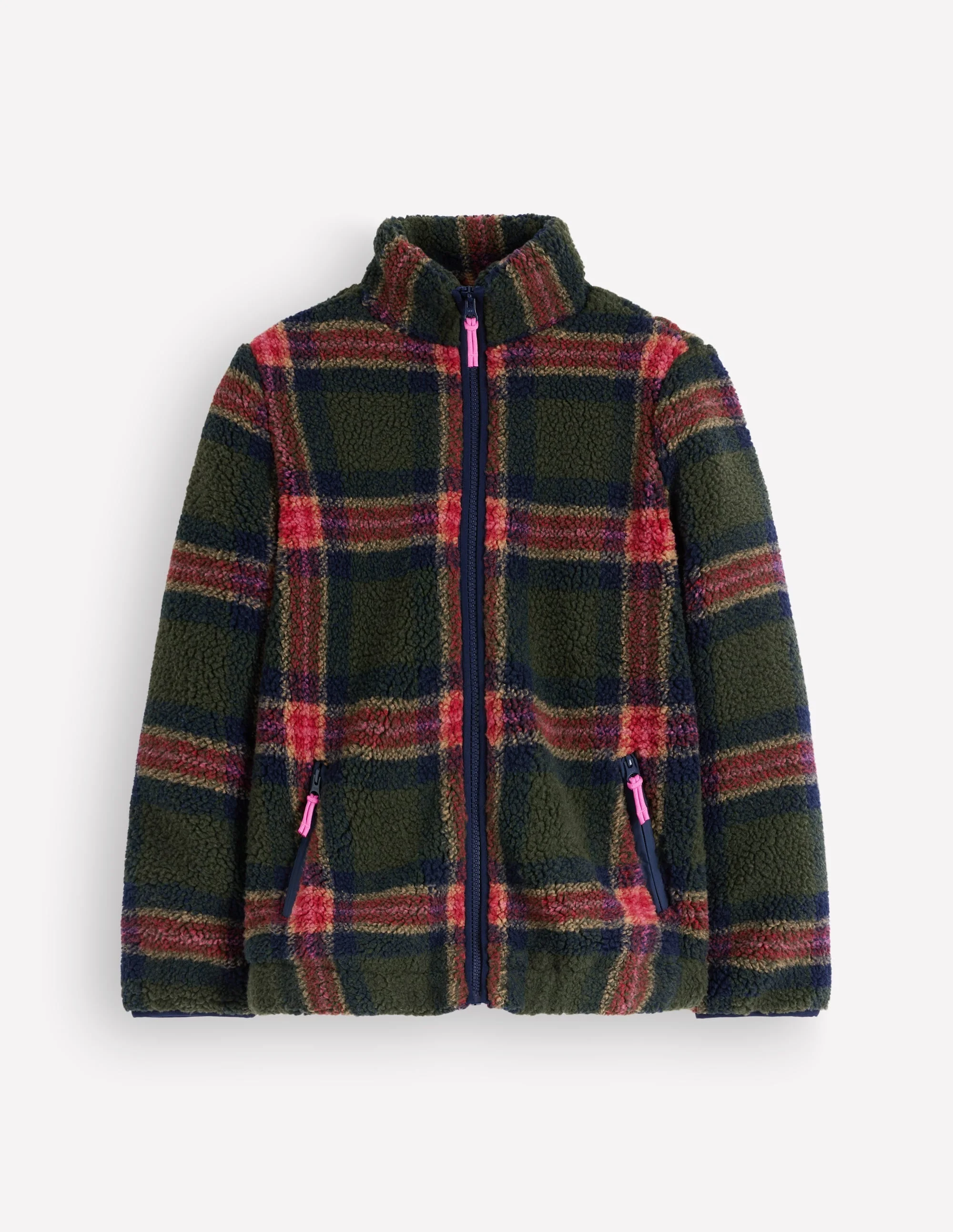 Alnwick Borg Jacket-Olive, Navy and Red Check - 1