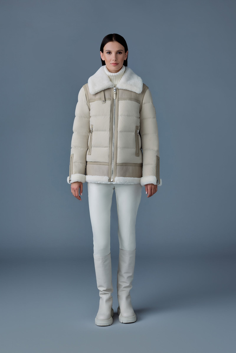 MACKAGE VANNA Mixed-media shearling down jacket outlook