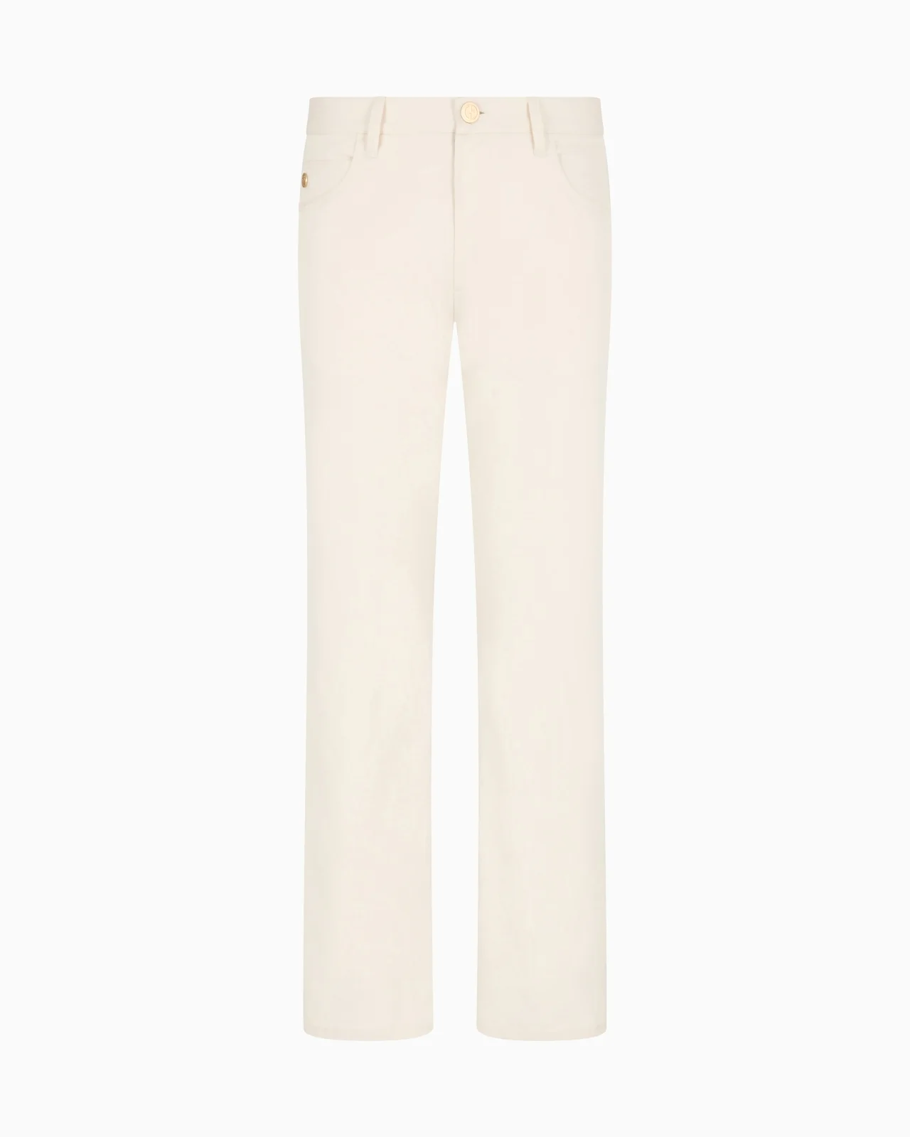STRETCH COTTON AND SILK, REGULAR-FIT, FIVE-POCKET TROUSERS - 1