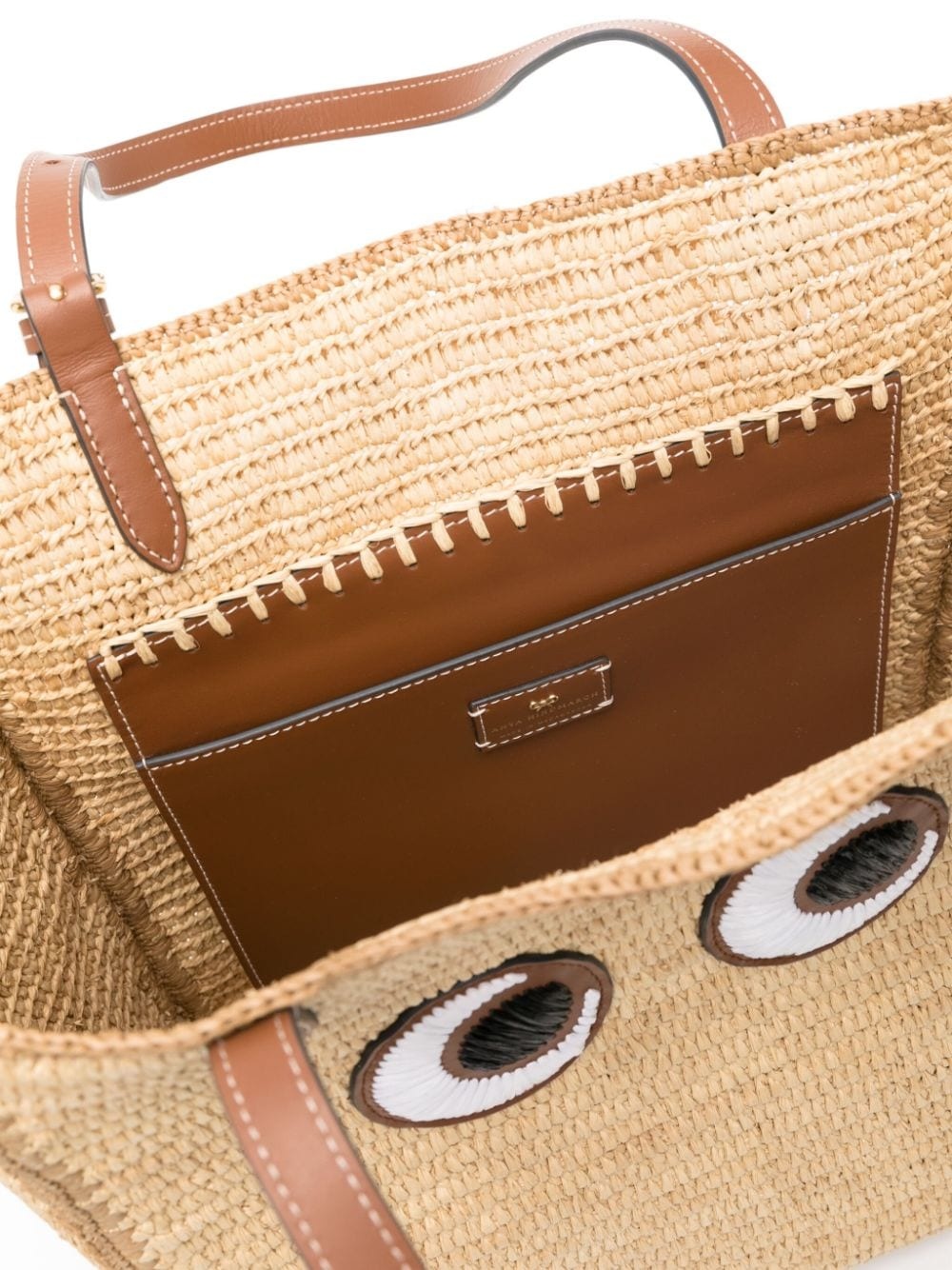 関税なし☆ANYA HINDMARCH Raffia Round Tote Bag (Small)beige 関税なし☆ANYA HINDMARCH Raffia Round Tote Bag (Small)beige