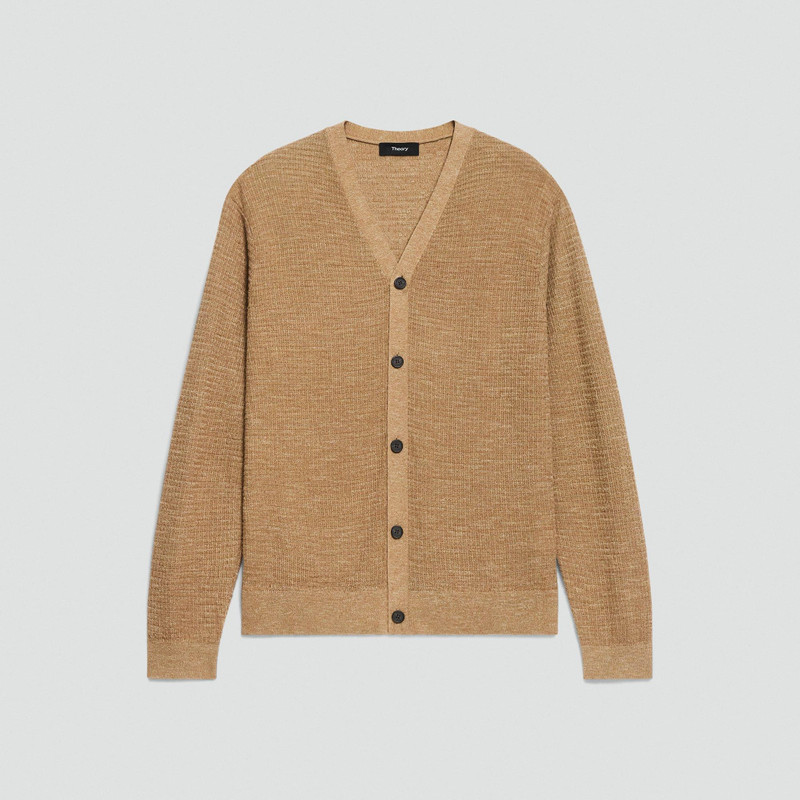 V-Neck Cardigan in Pacific Linen 1