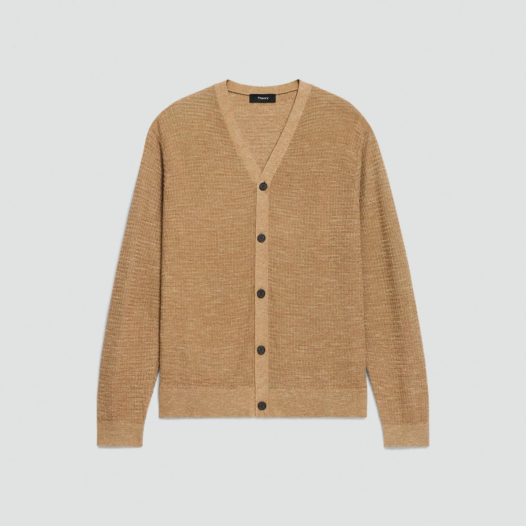 V-Neck Cardigan in Pacific Linen - 1