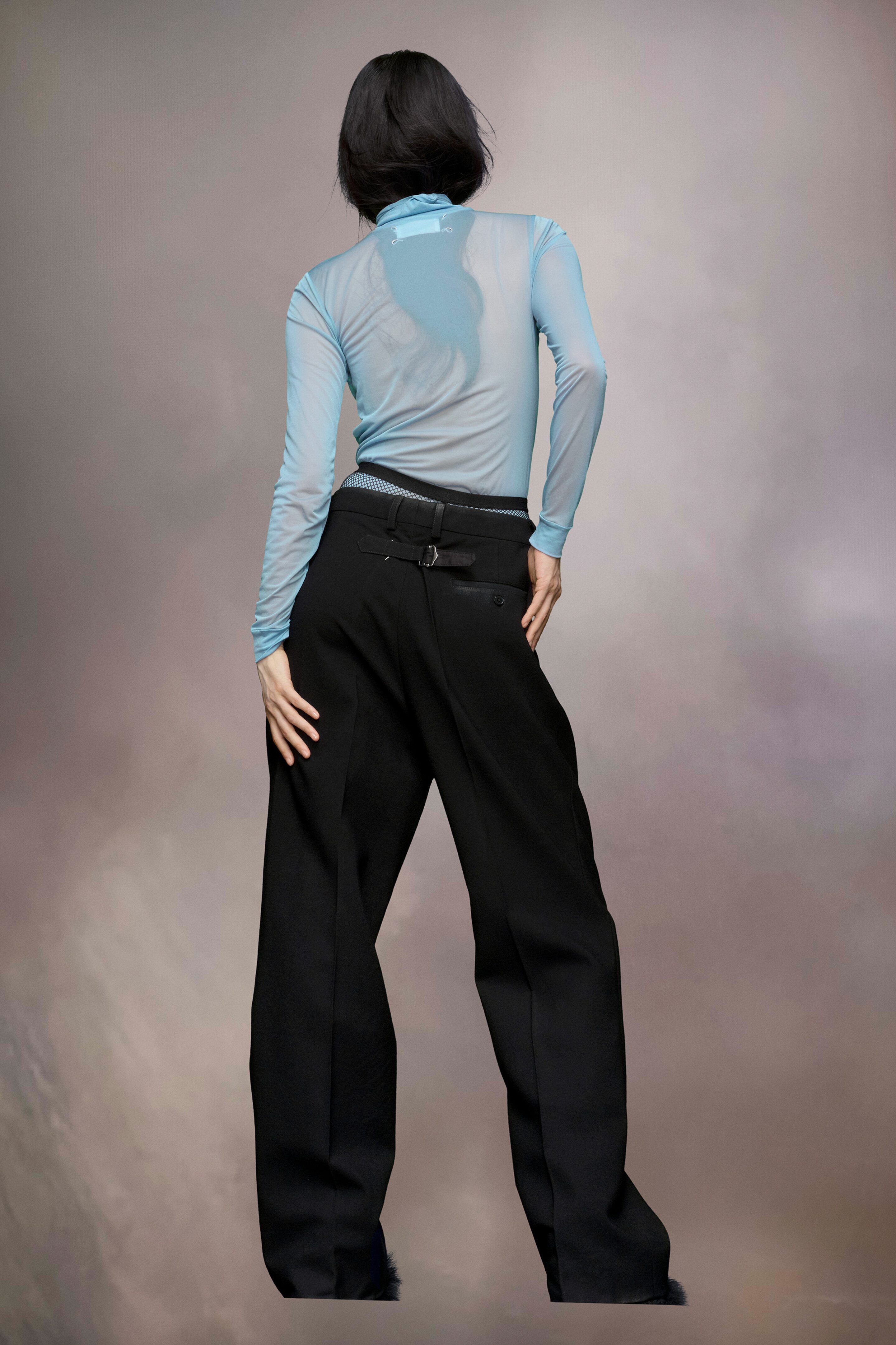 Wool gabardine trousers - 4