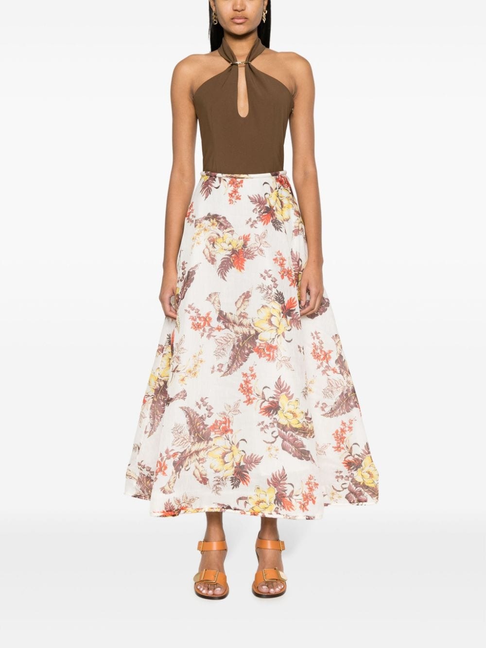 Matchmaker floral-print A-line skirt - 2