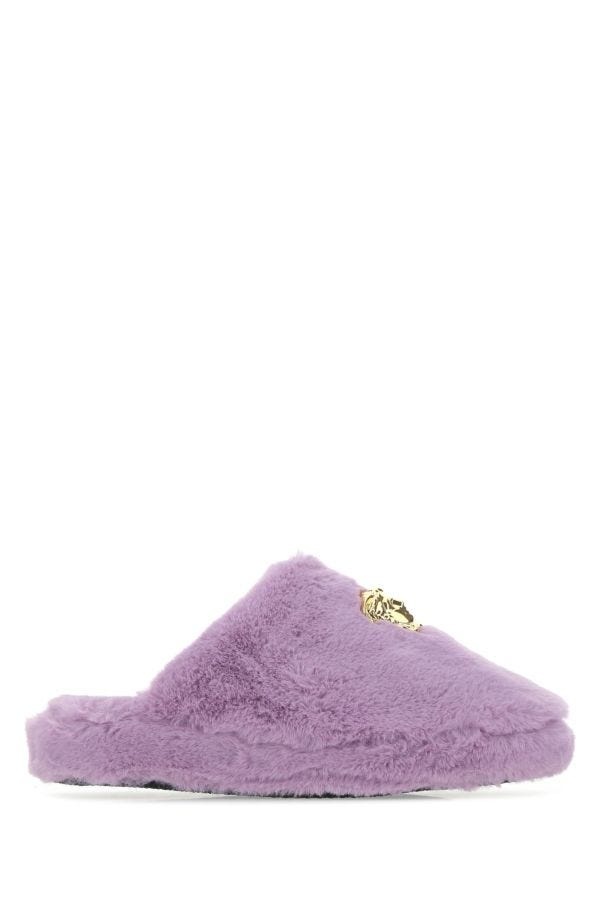 サンダル・ミュール VERSACE Lilac Eco Fur Slippers VERSACE VERSACE Lilac Eco Fur Slippers | luosophy | REVERSIBLE