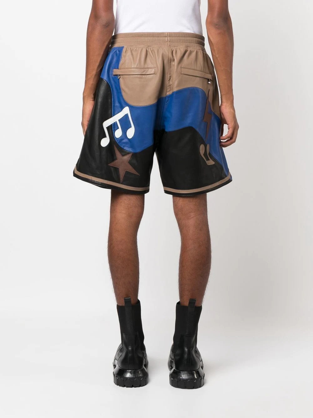 graphic-print lambskin shorts - 4