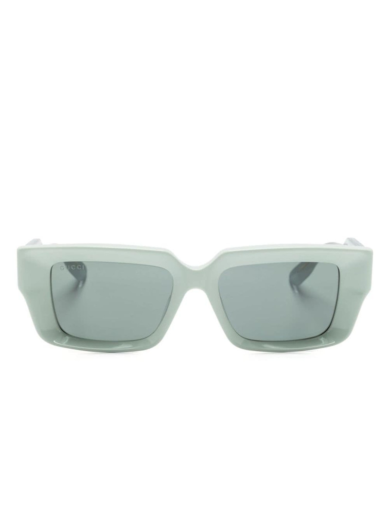 logo-debossed rectangle-frame sunglasses 1