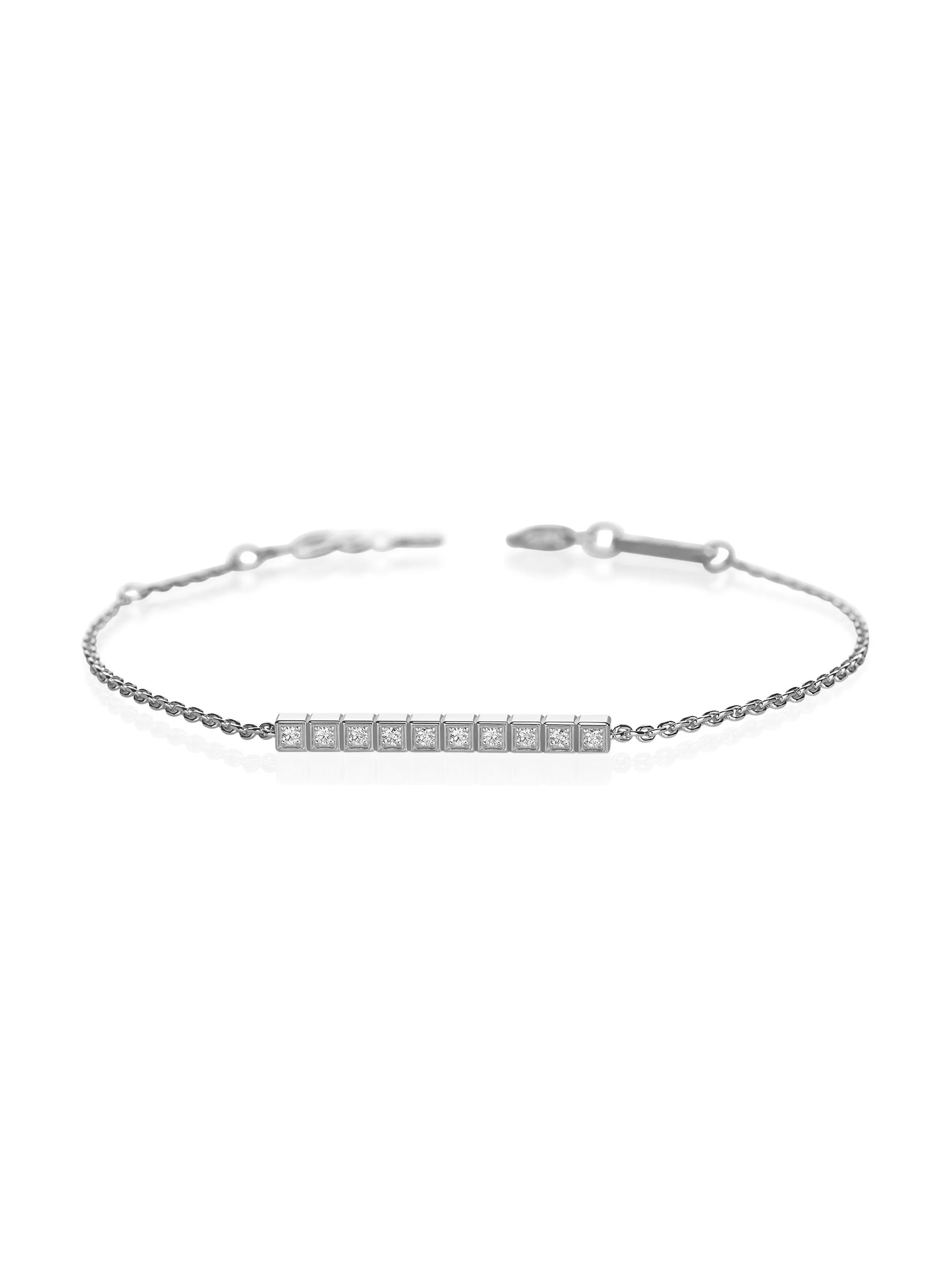 Women's Ice Cube Diamond & 18K White Gold Bracelet - White Gold - 1