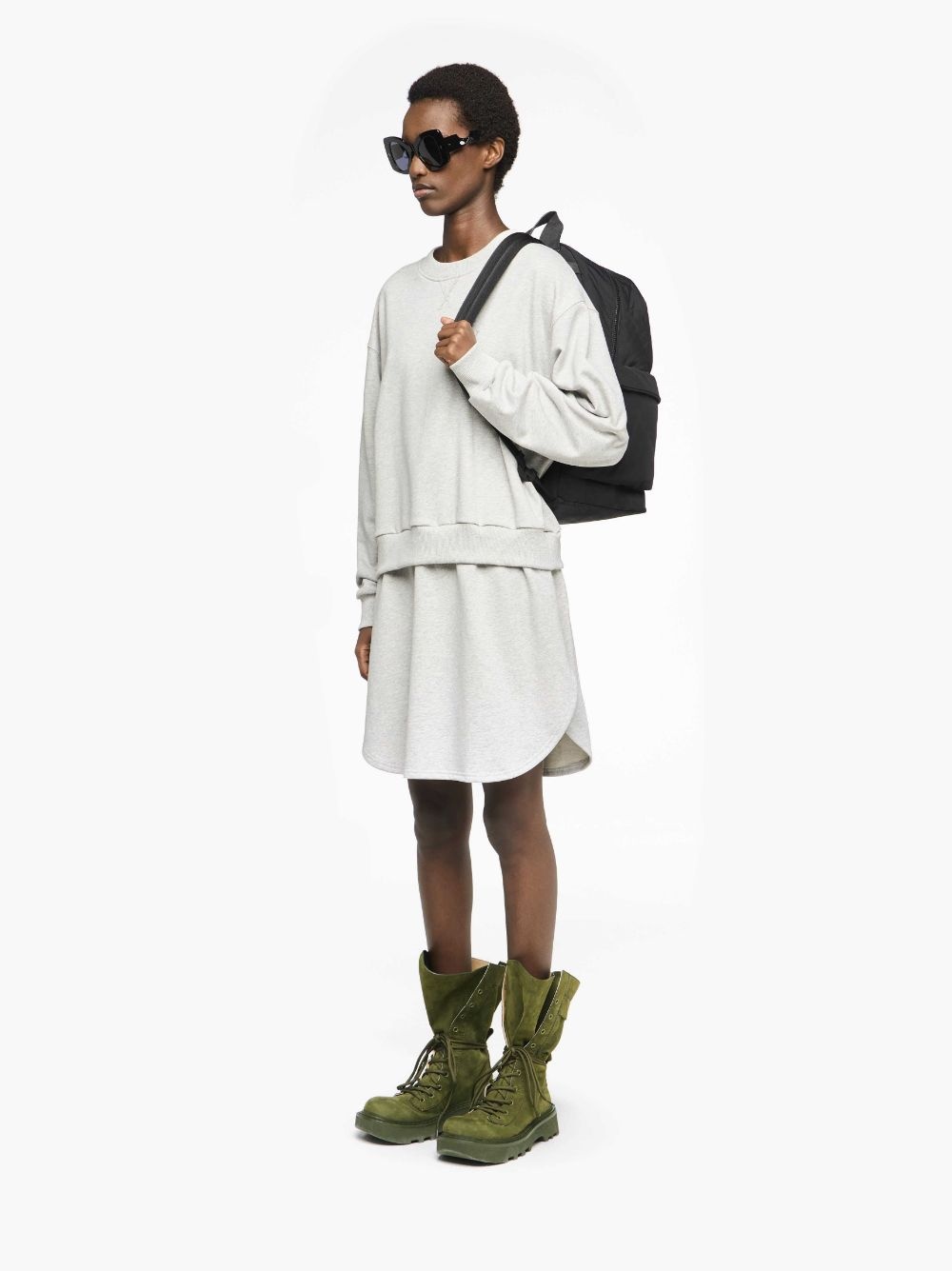 LAYERED SWEATSHIRT DRESS - 4