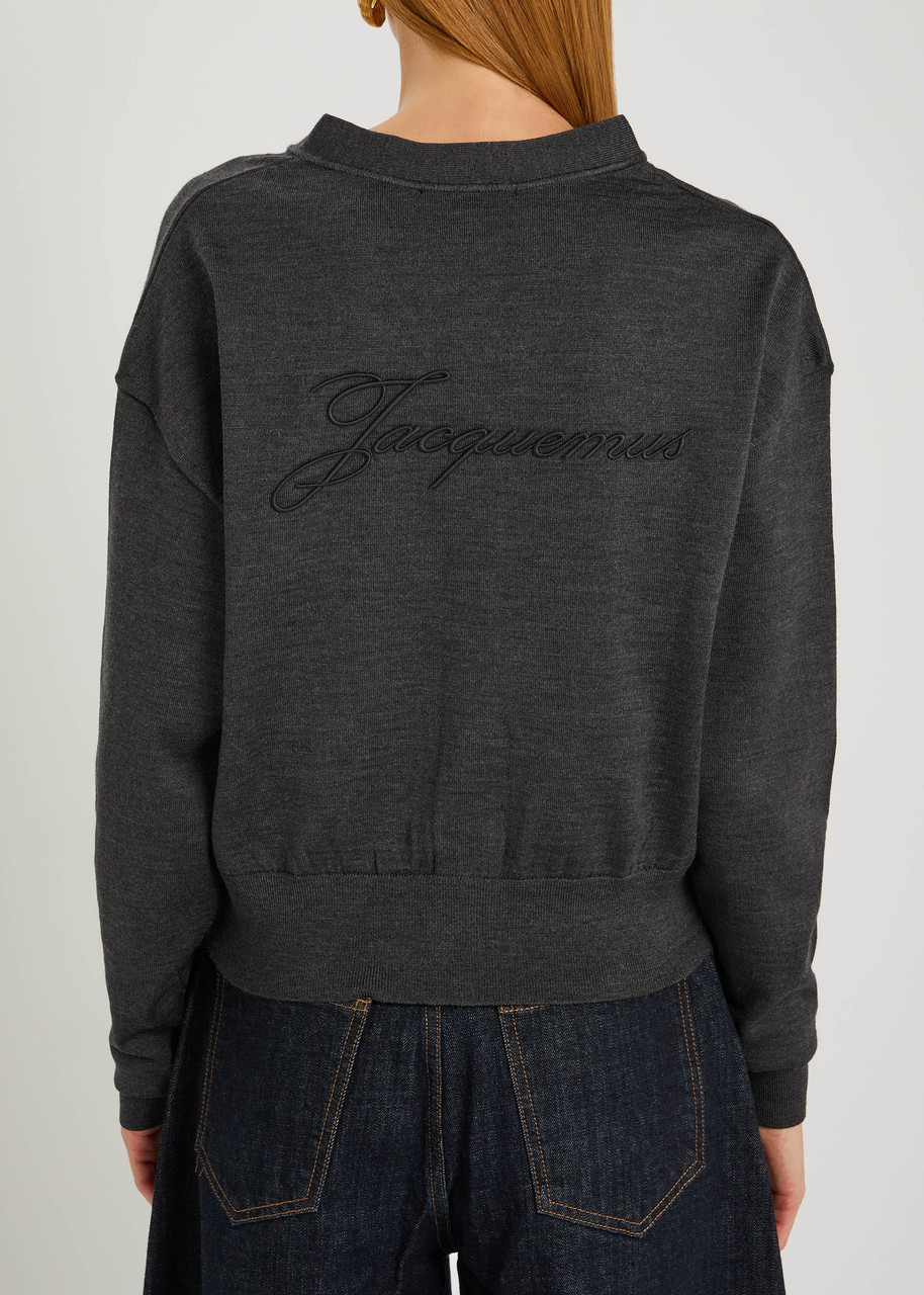 Jacquemus Le Cardigan Brode Logo-embroidered Wool-blend Cardigan - 3