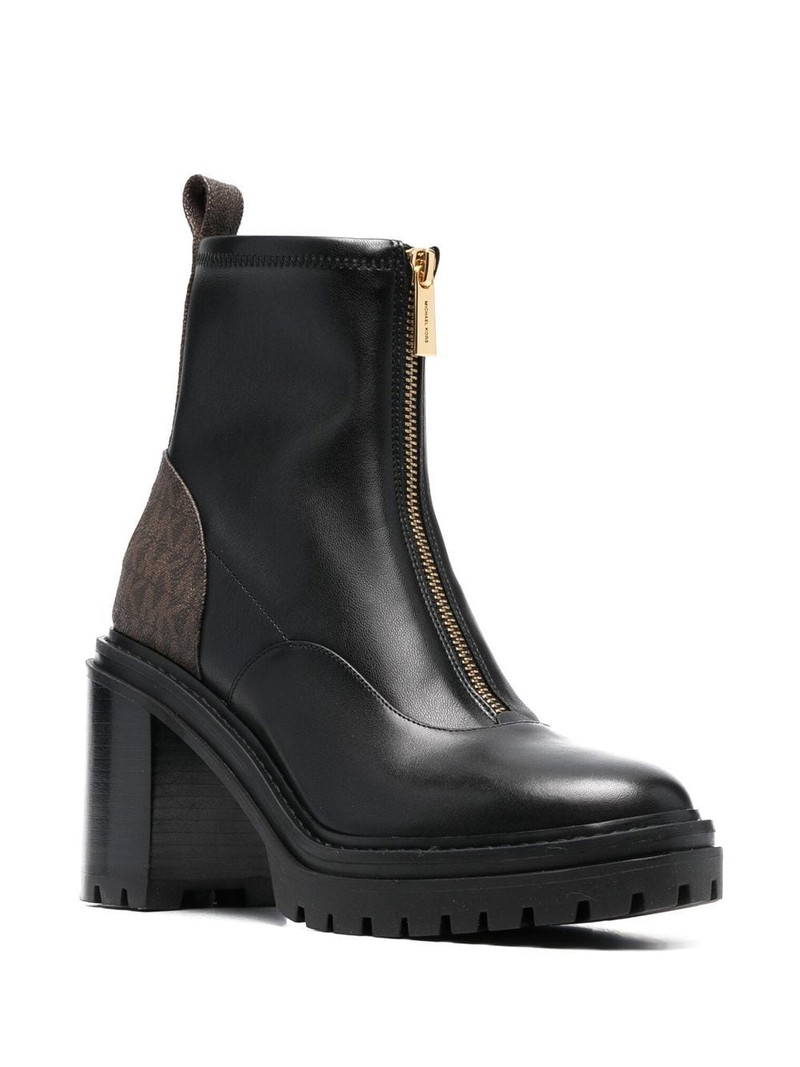 MICHAEL KORS logo-print 90mm leather ankle boots outlook