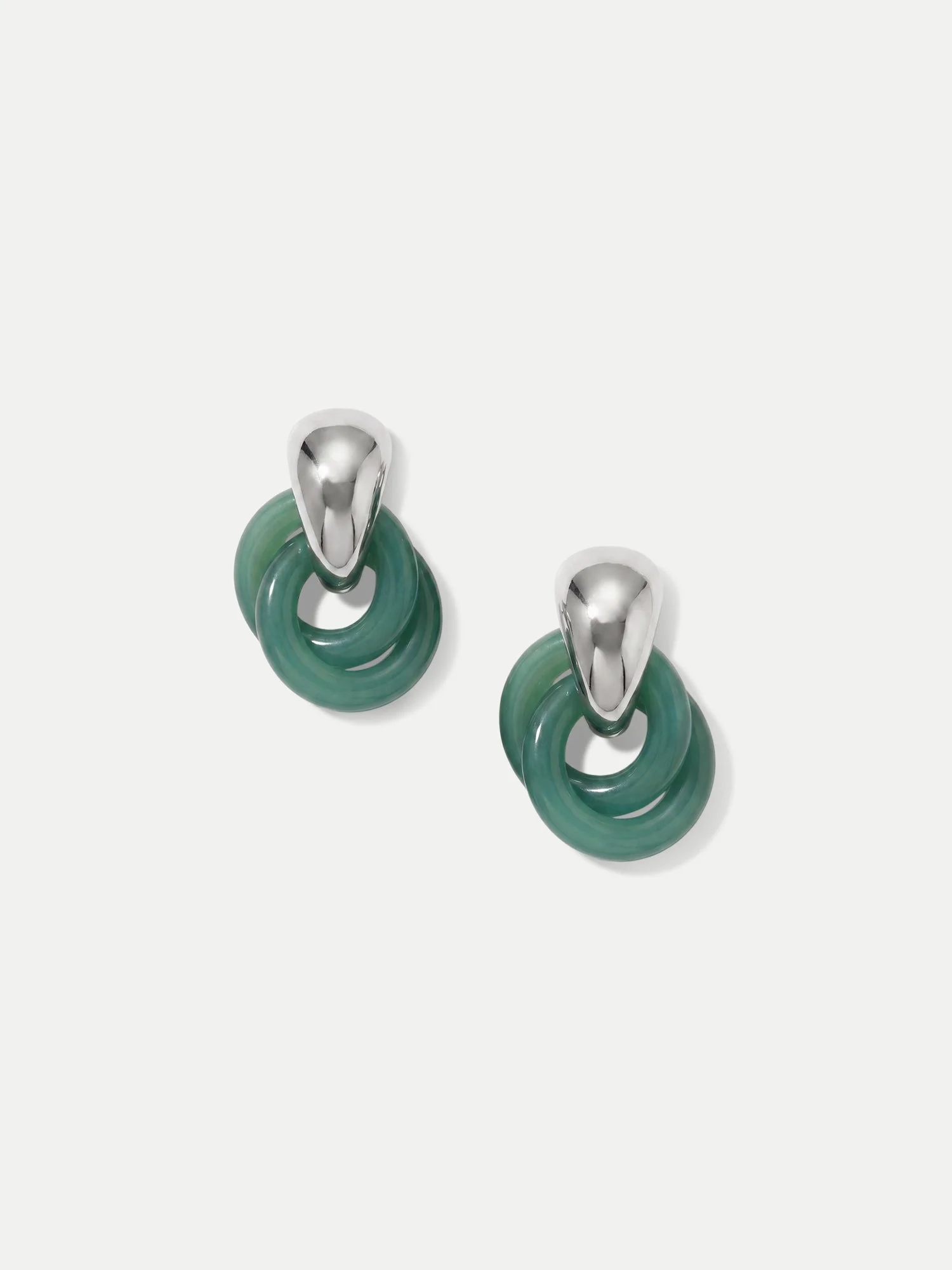 RESIN LINK DROP HOOP EARRING - 1