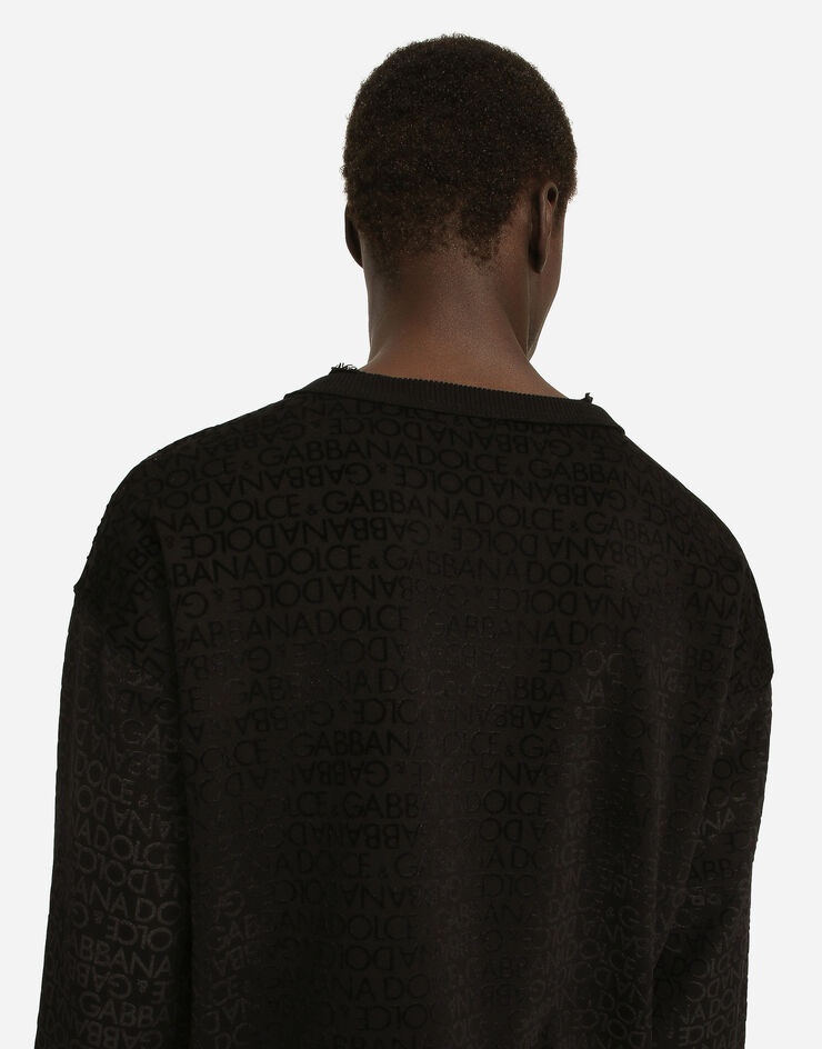 Jersey sweatshirt with flocked Dolce&Gabbana logo - 5