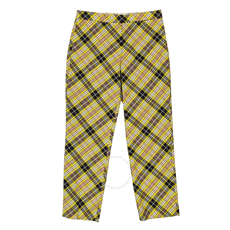 Burberry Cropped Check Technical Wool Tailored Trousers - 5