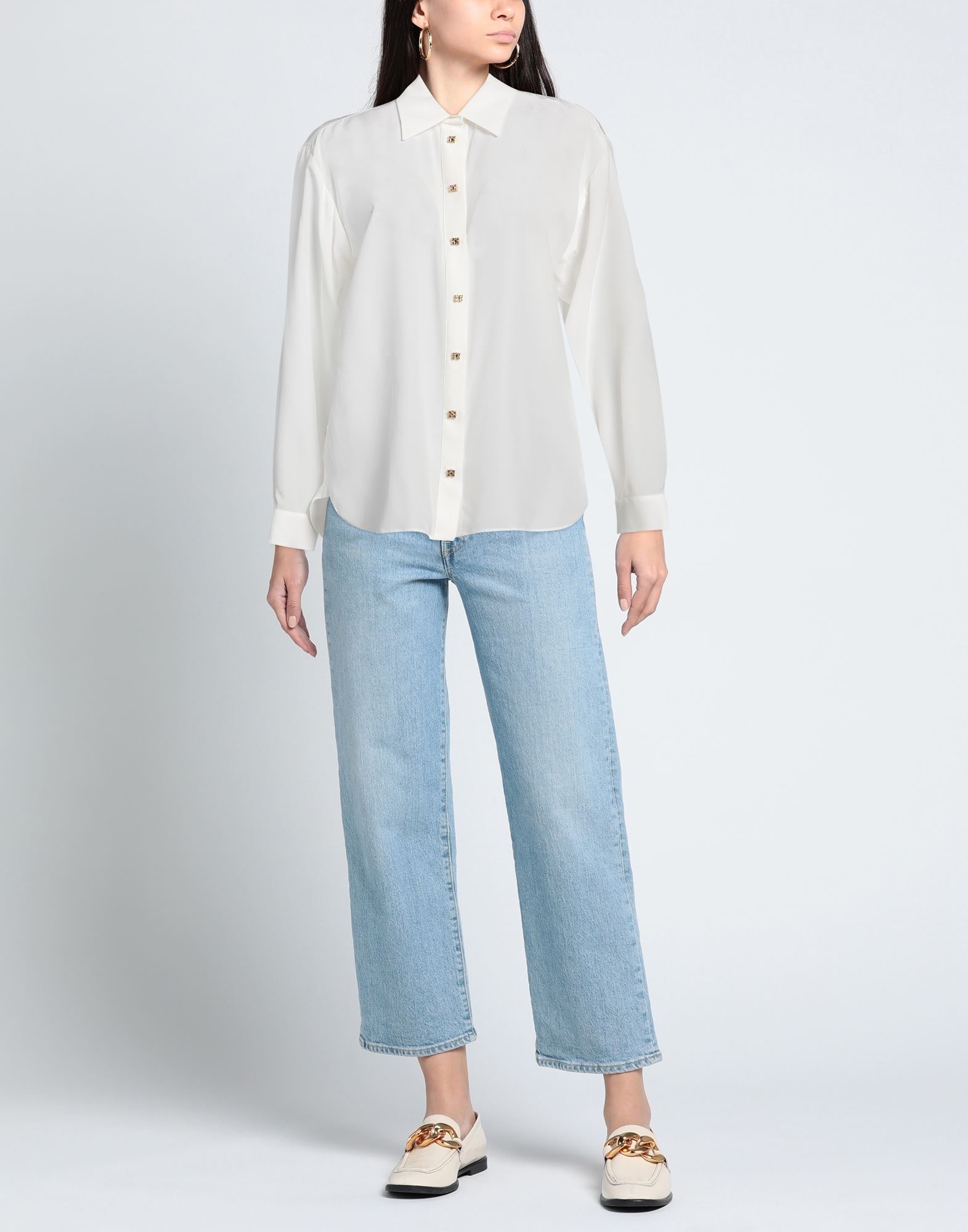 White Women's Silk Shirts & Blouses - 2