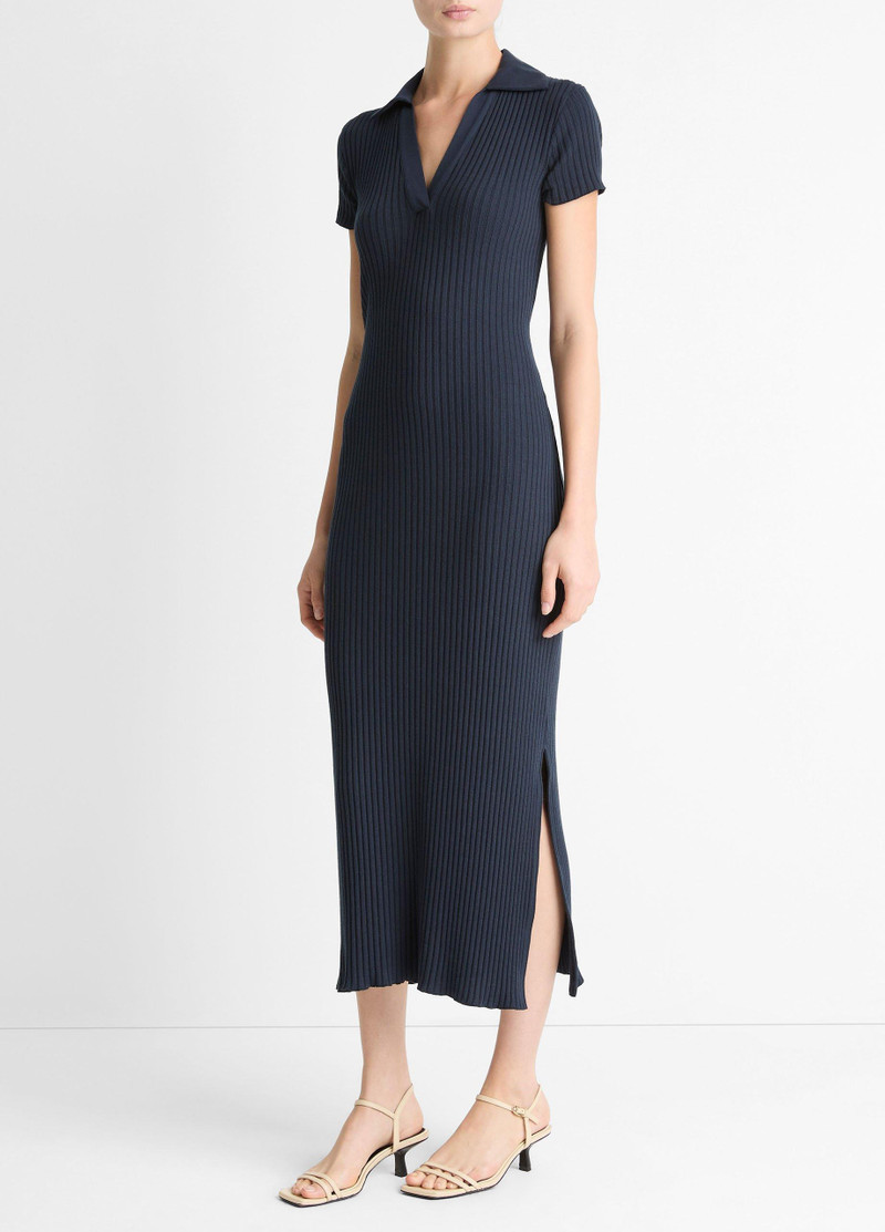 Ribbed Cotton-Blend Polo Dress 2