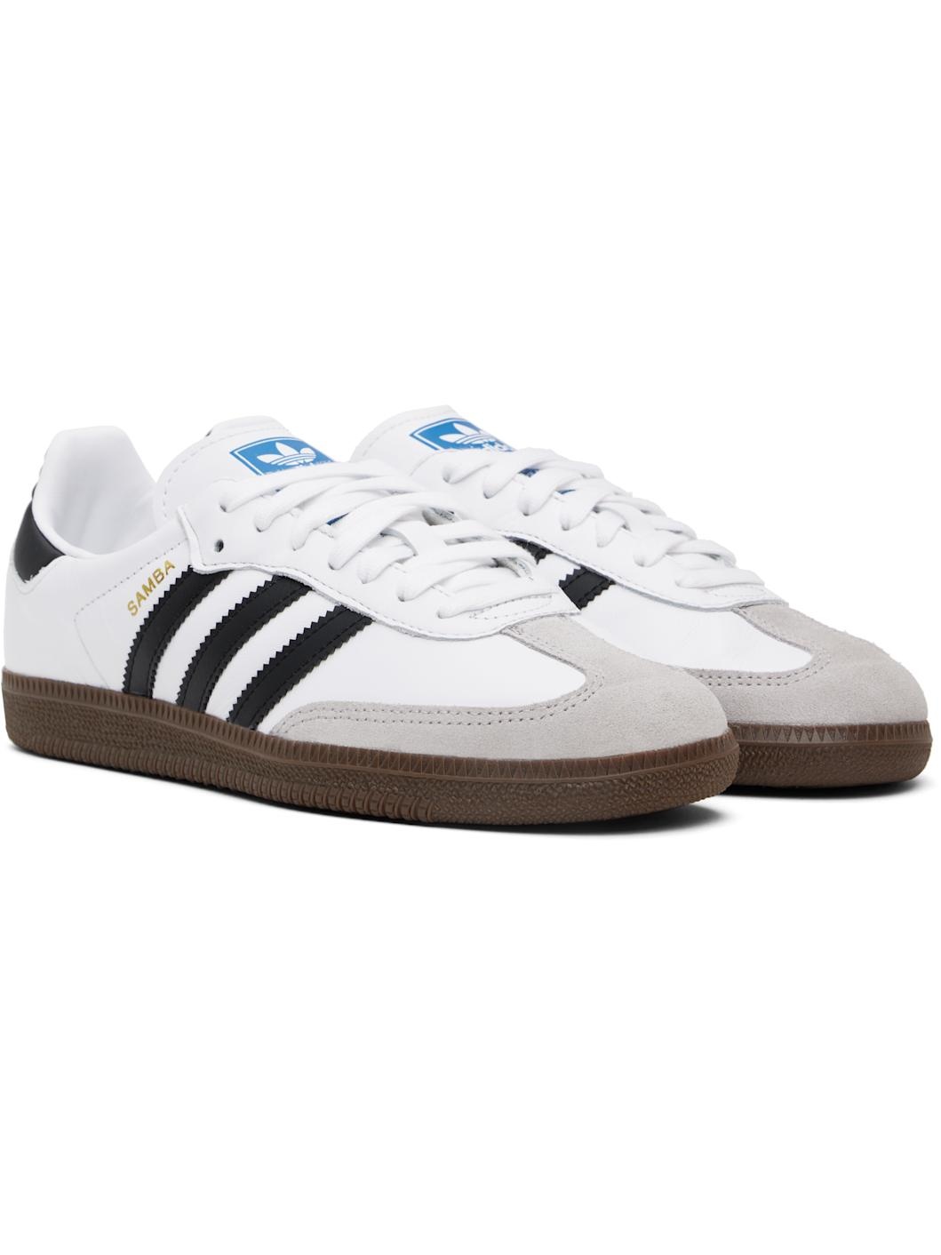 White & Black Samba OG Sneakers - 4