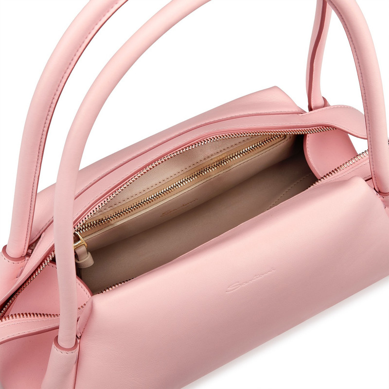 Pink leather shoulder bag 6