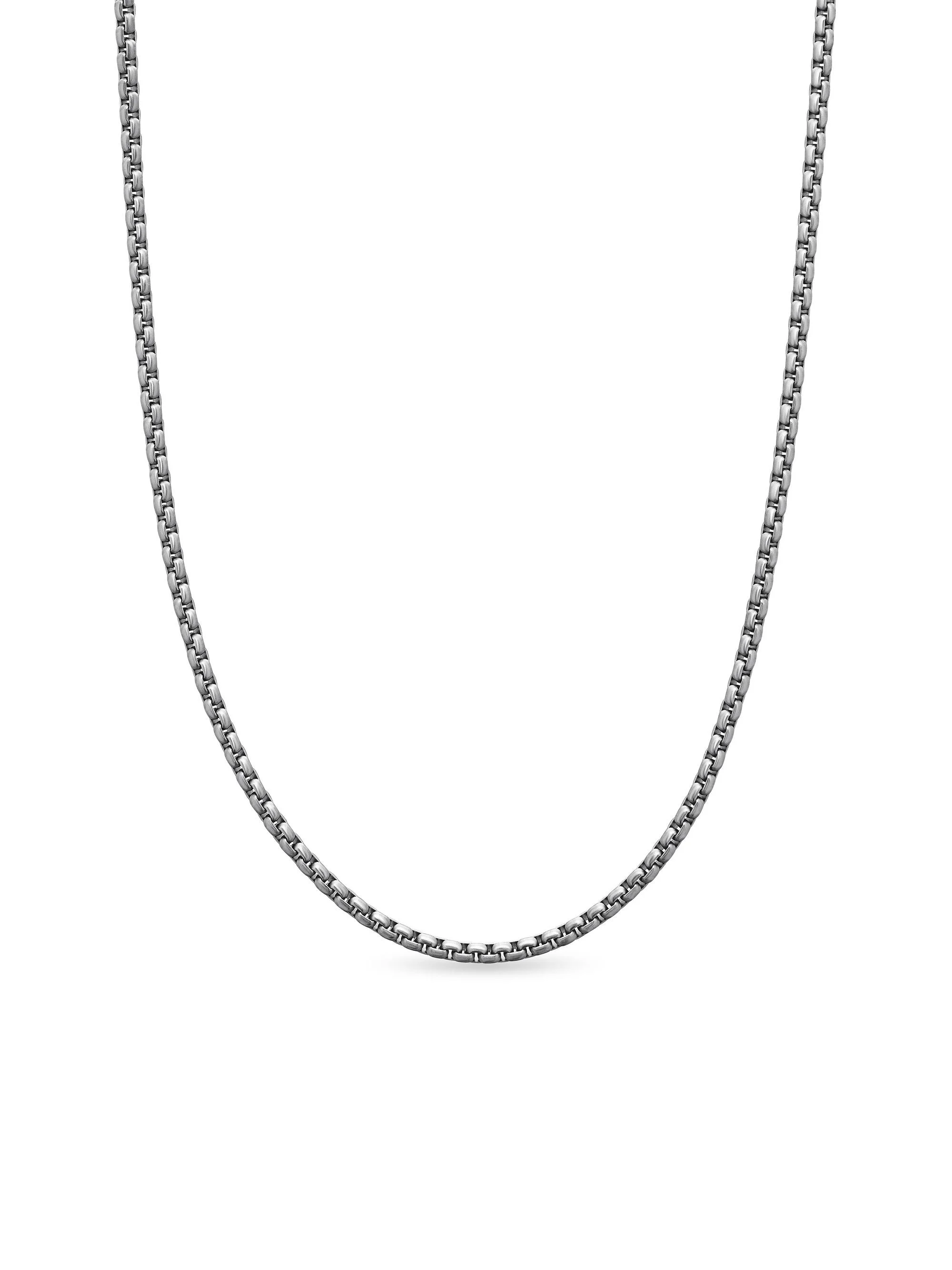 Men's Box Chain Necklace In Titanium, 2.7mm - Titanium - 1