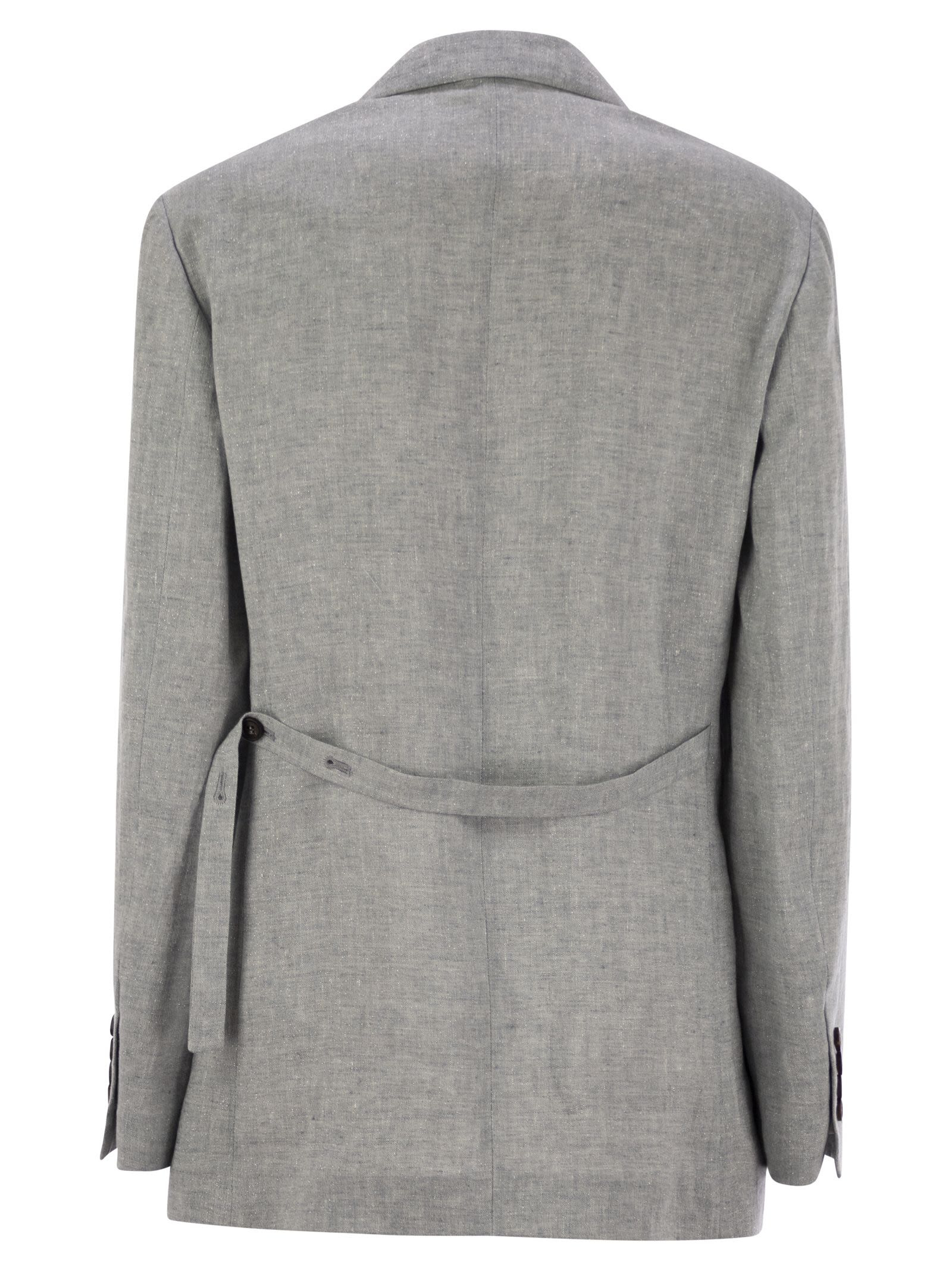 Brunello Cucinelli Women Sparkling Linen Canvas Jacket With Jewellery - 2