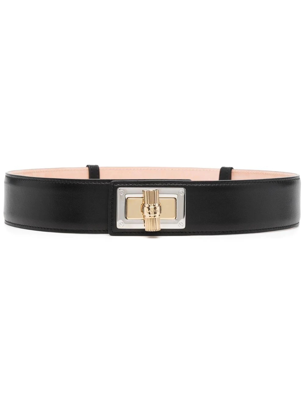 calf-leather debossed-logo belt - 1