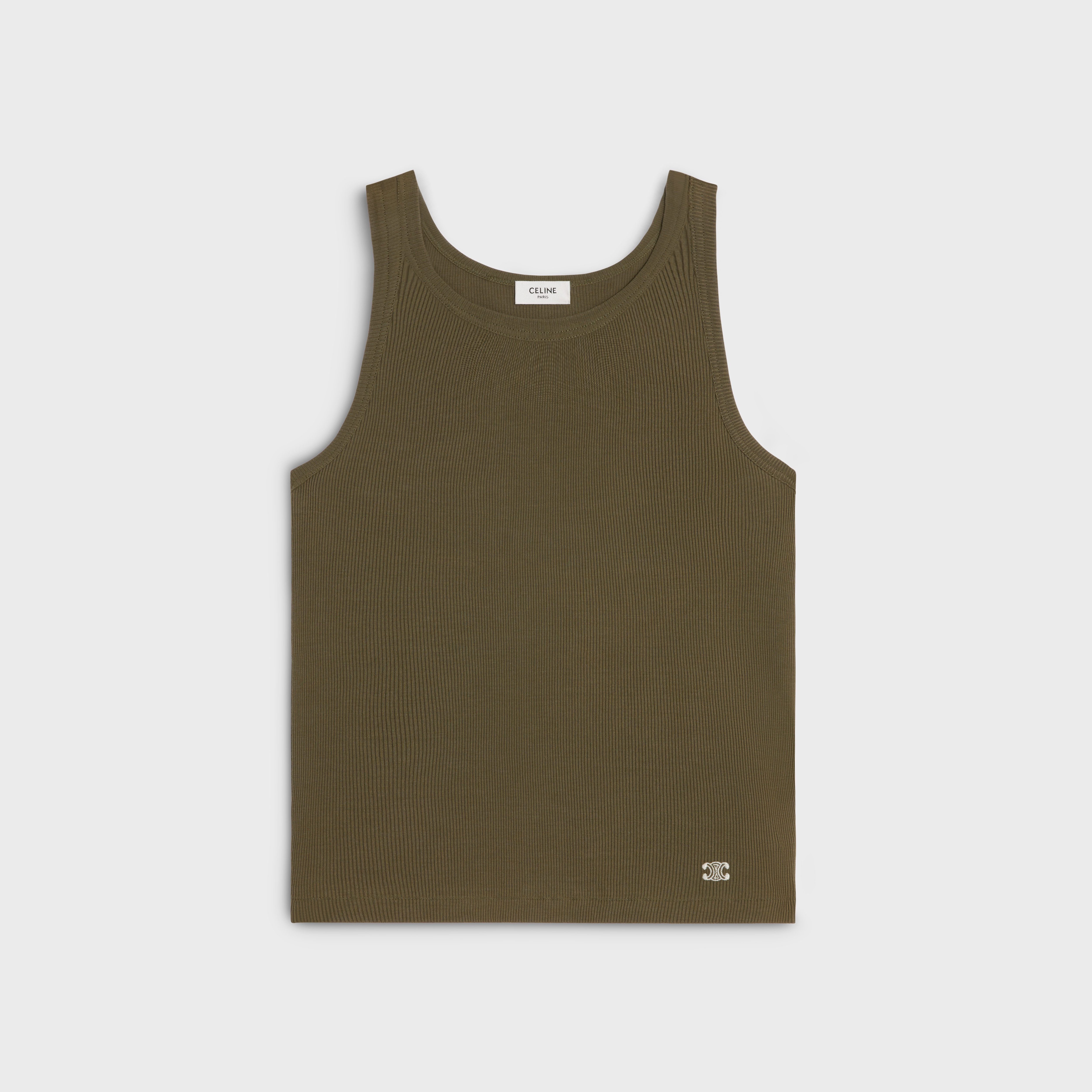 triomphe tank top in ribbed silk jersey - 1