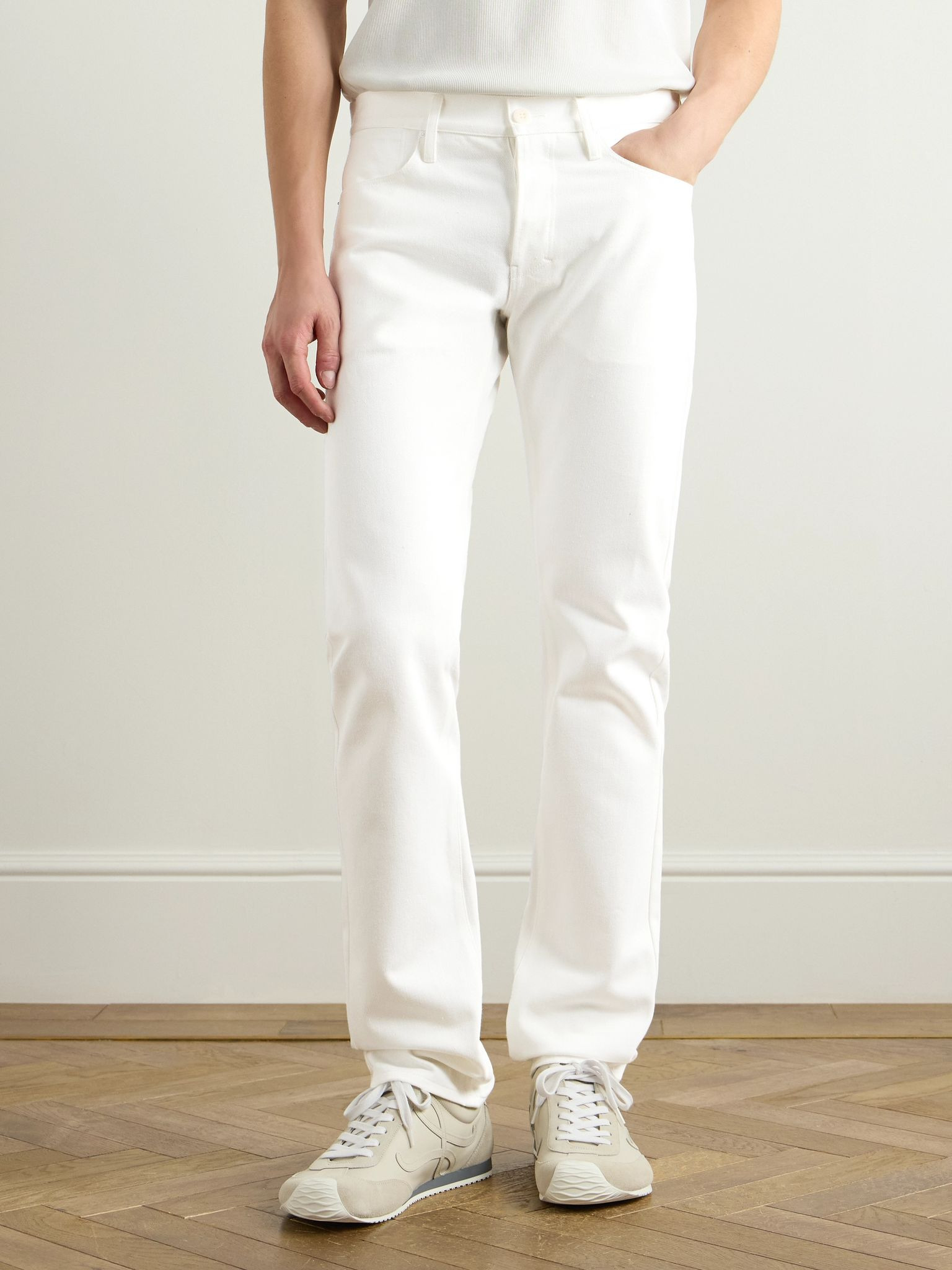 Anthony Slim-Fit Straight-Leg Organic Jeans White - 3