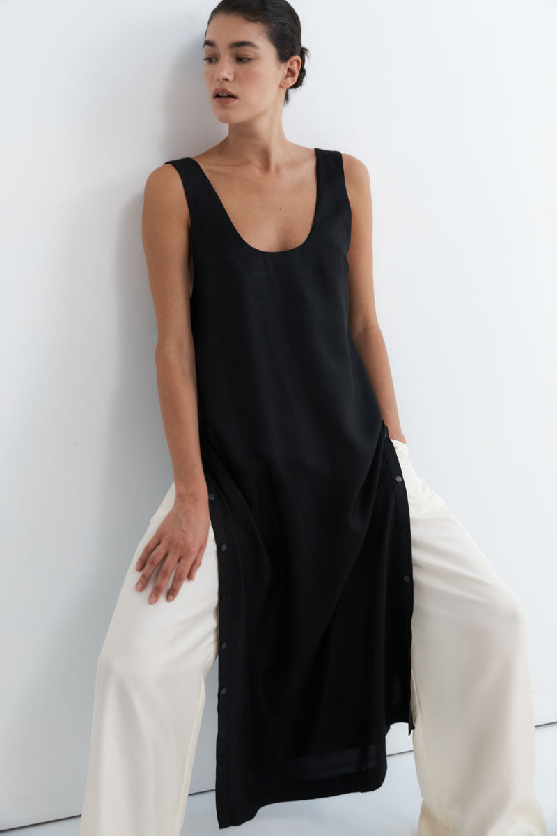 Jordan Button Up Dress - Black - 8