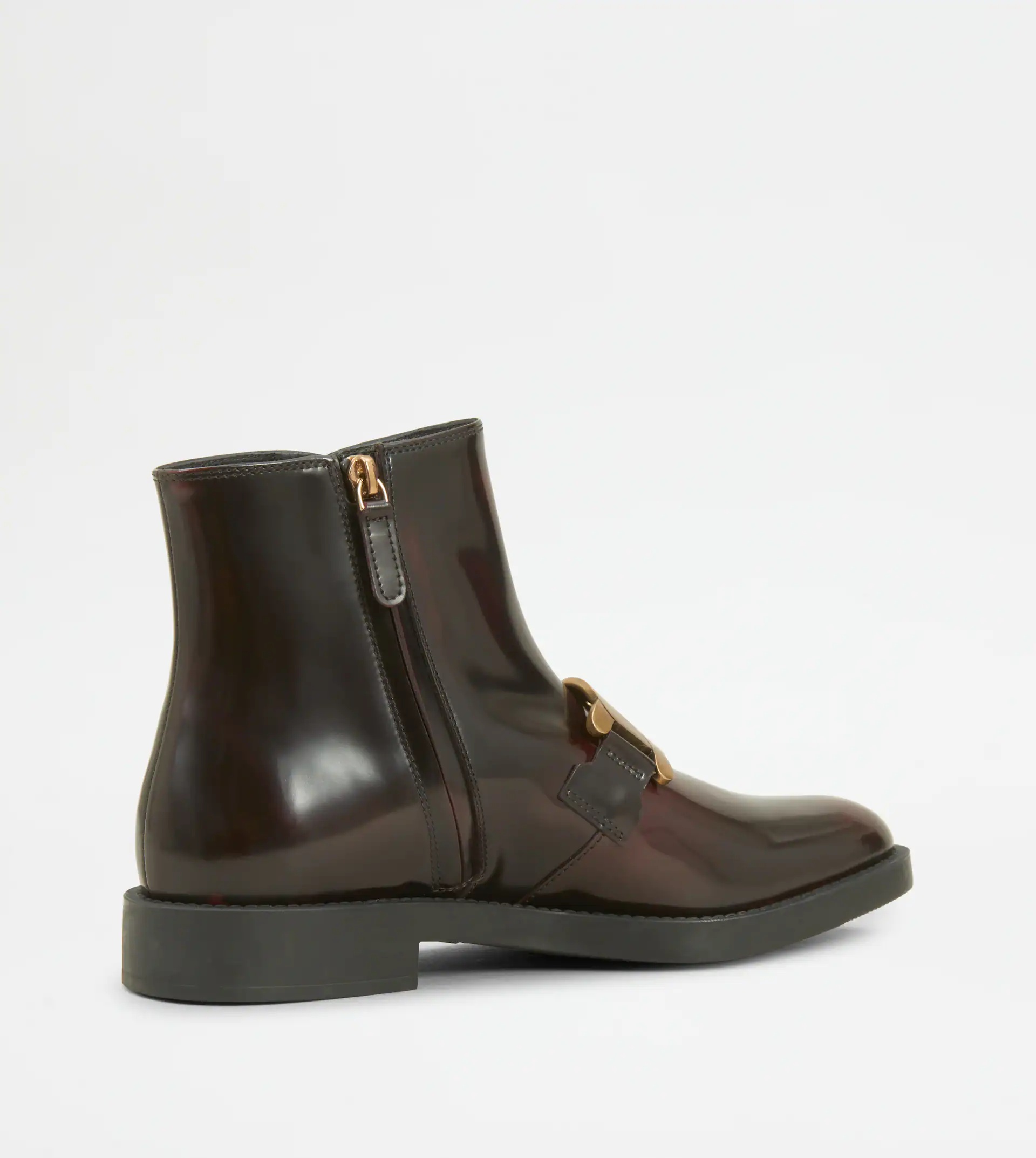 KATE ANKLE BOOTS IN LEATHER - BURGUNDY - 6