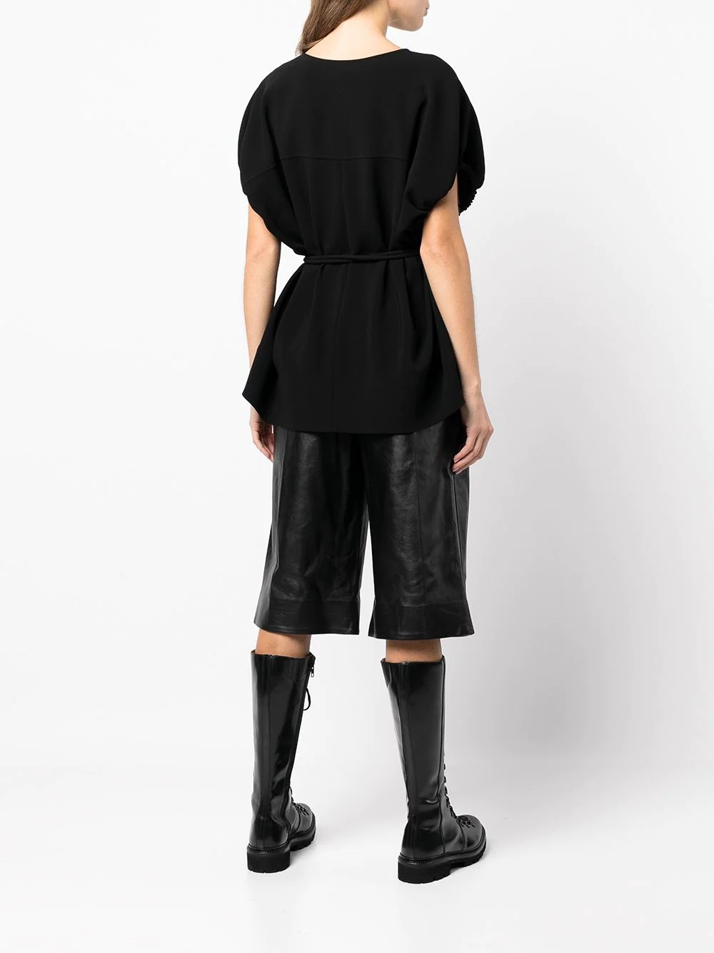 matte rounded-sleeve top - 4