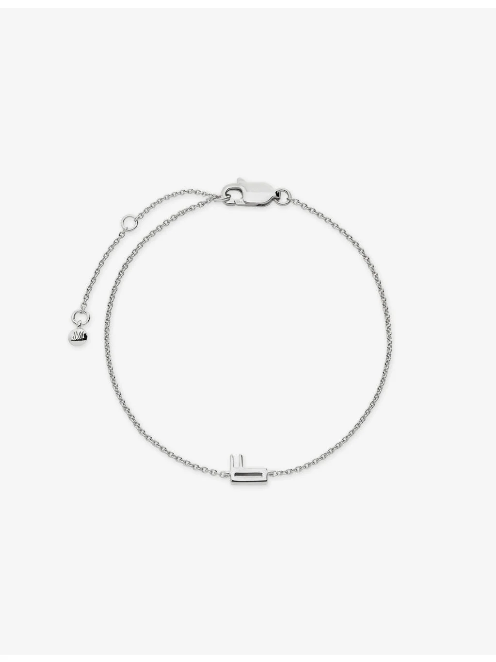 Initial F 925 Sterling Silver Chain Bracelet - 1