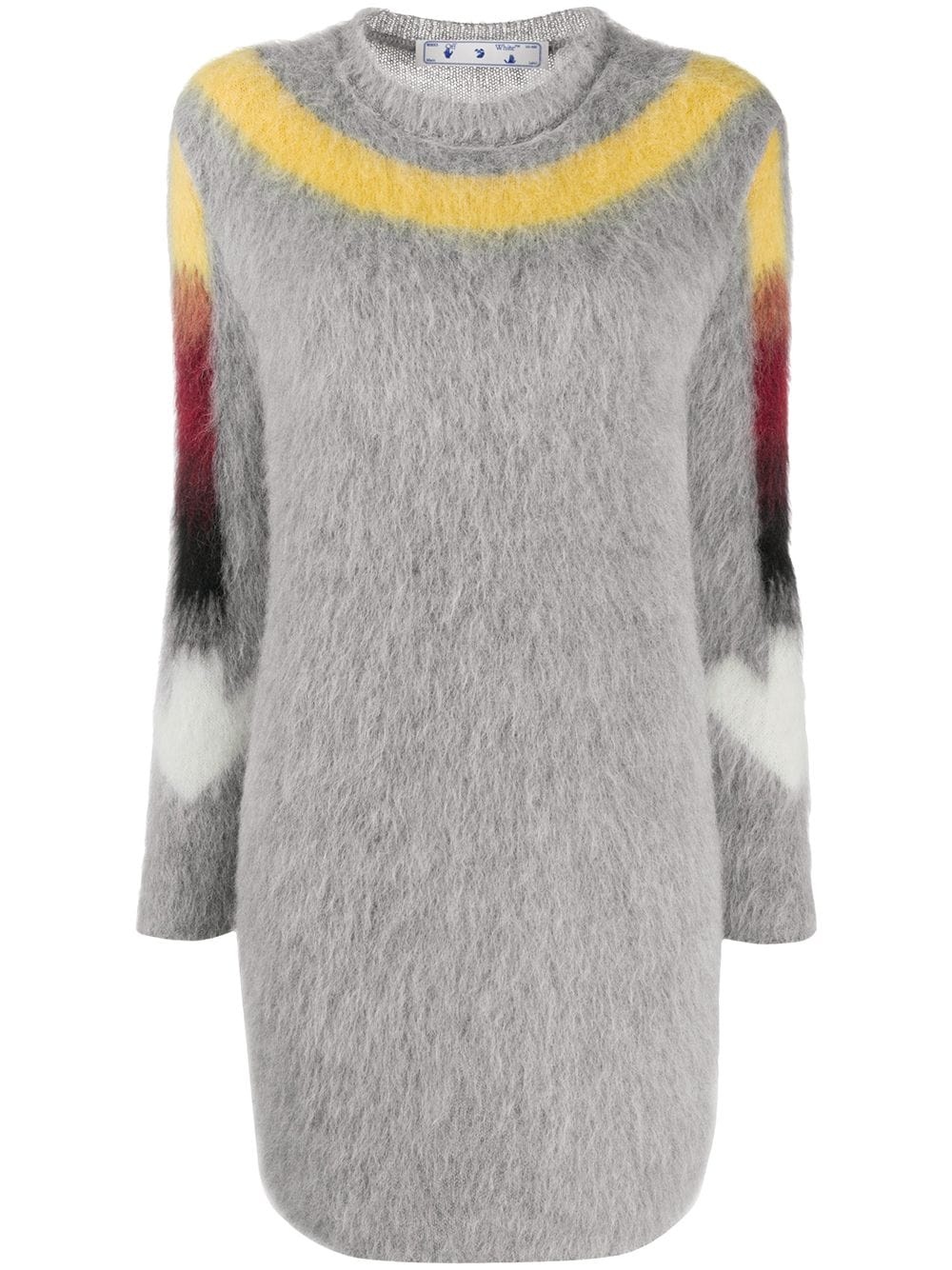 fuzzy knit Arrow logo dress - 1