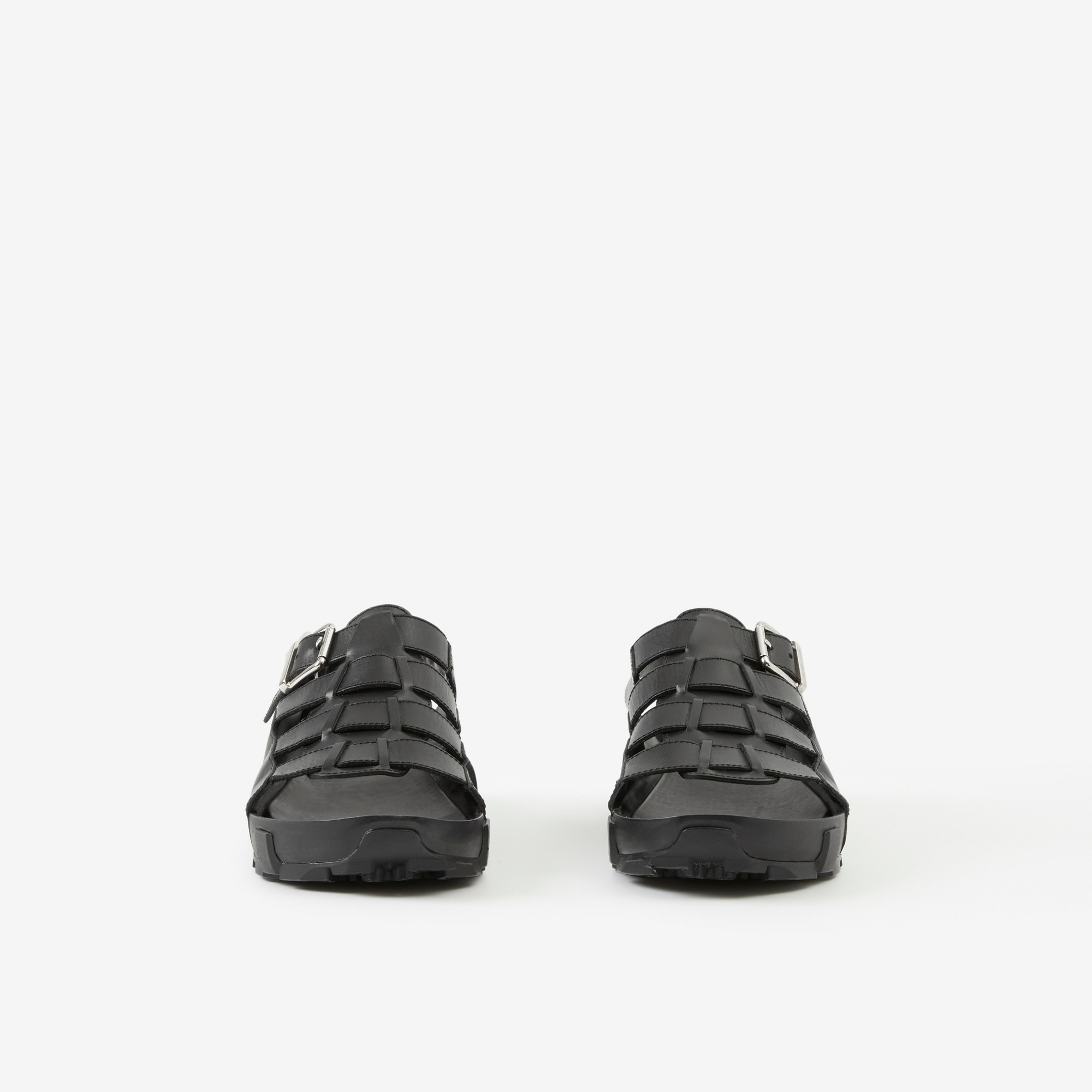 Latticed Leather Sandals - 2