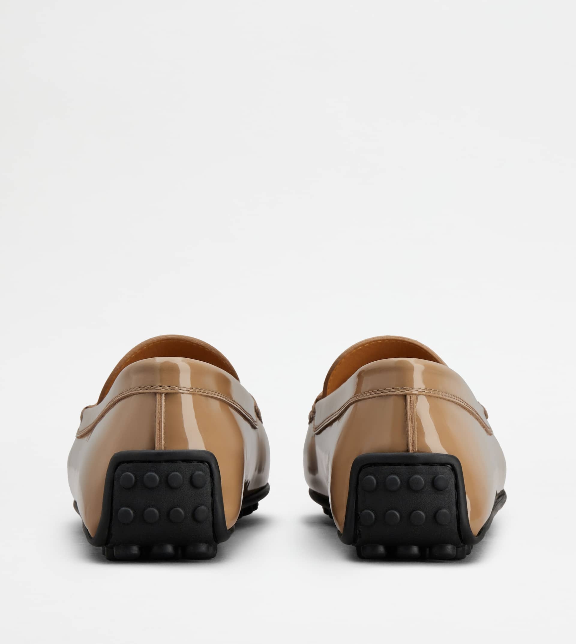 CITY GOMMINO DRIVING SHOES IN PATENT LEATHER - BROWN - 3