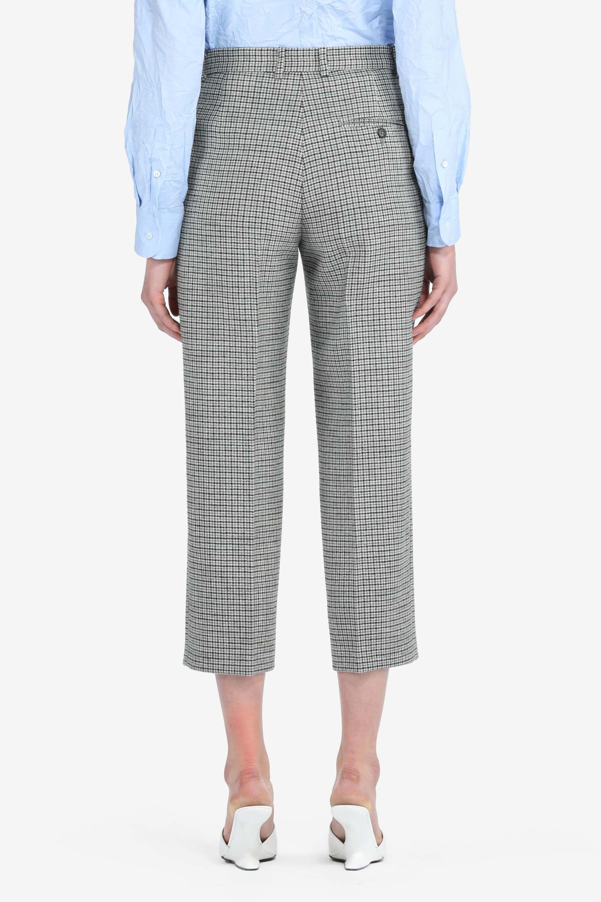 CHECKED STRAIGHT-LEG TROUSERS - 2