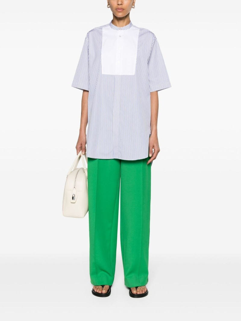 Plan C halo-stripe panelled cotton shirt outlook