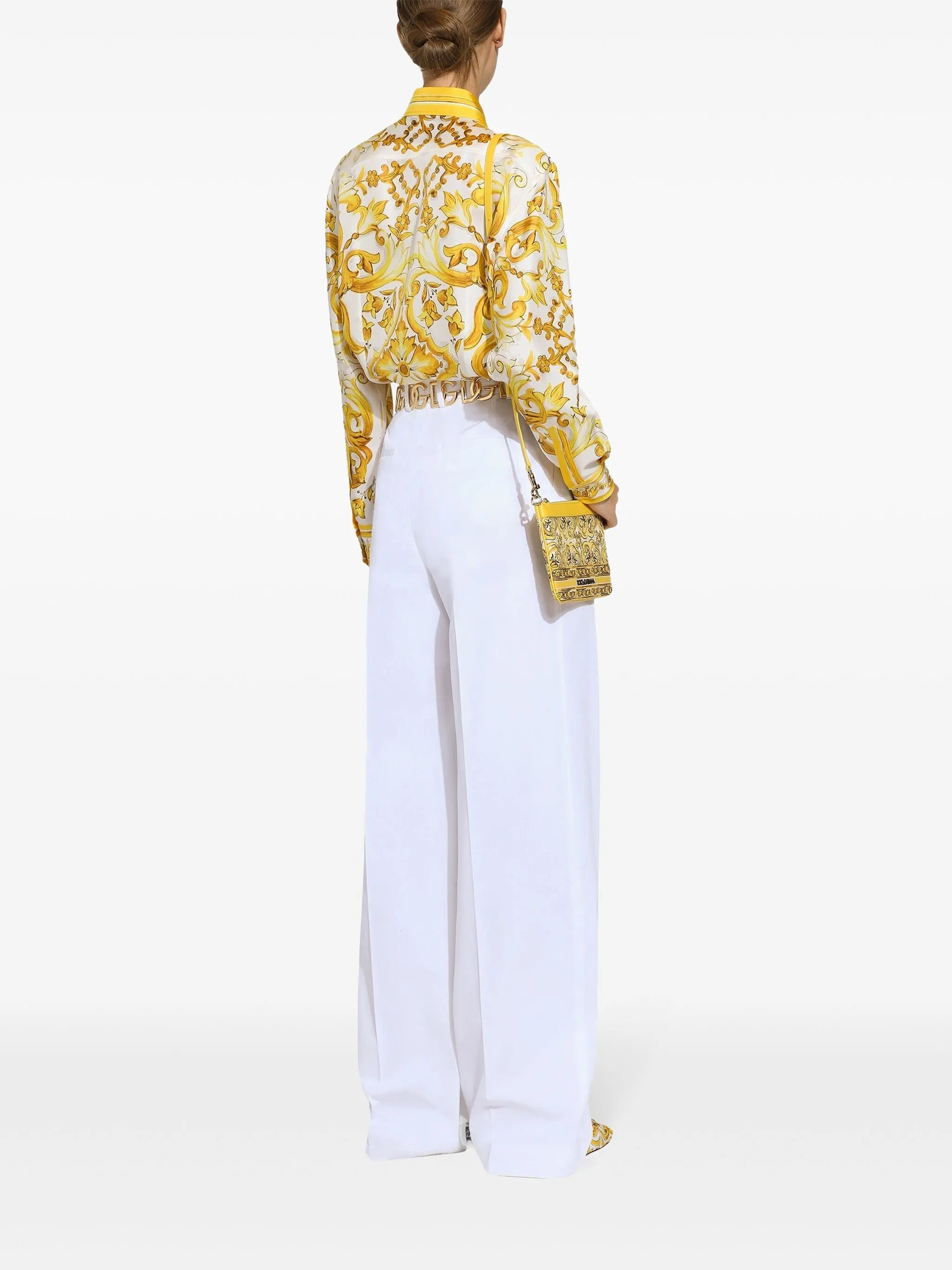 high-waist flared trousers - 4