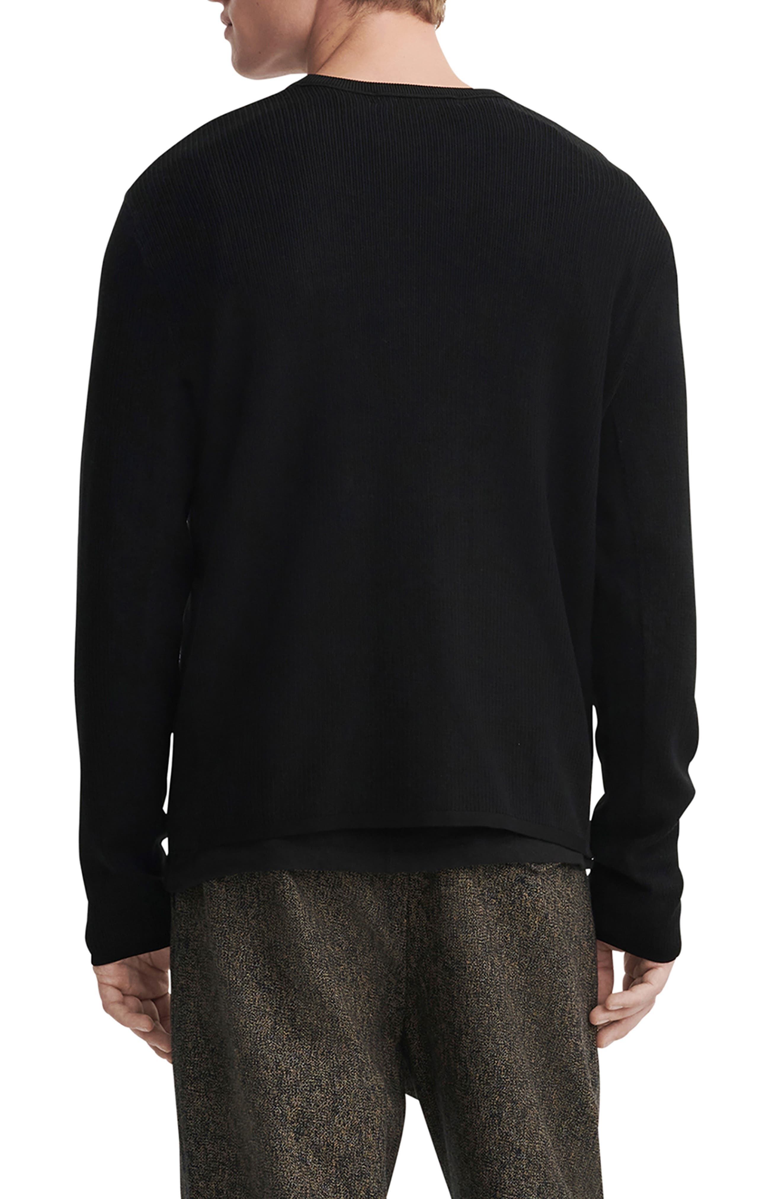 rag & bone Harvey Crewneck Cotton Blend Sweater in Blk/blk at Nordstrom - 2