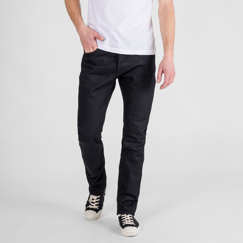 Iron Heart IH-555-SST-BLK 21oz Shinayaka Selvedge Denim Super Slim Cut Jeans - Black outlook