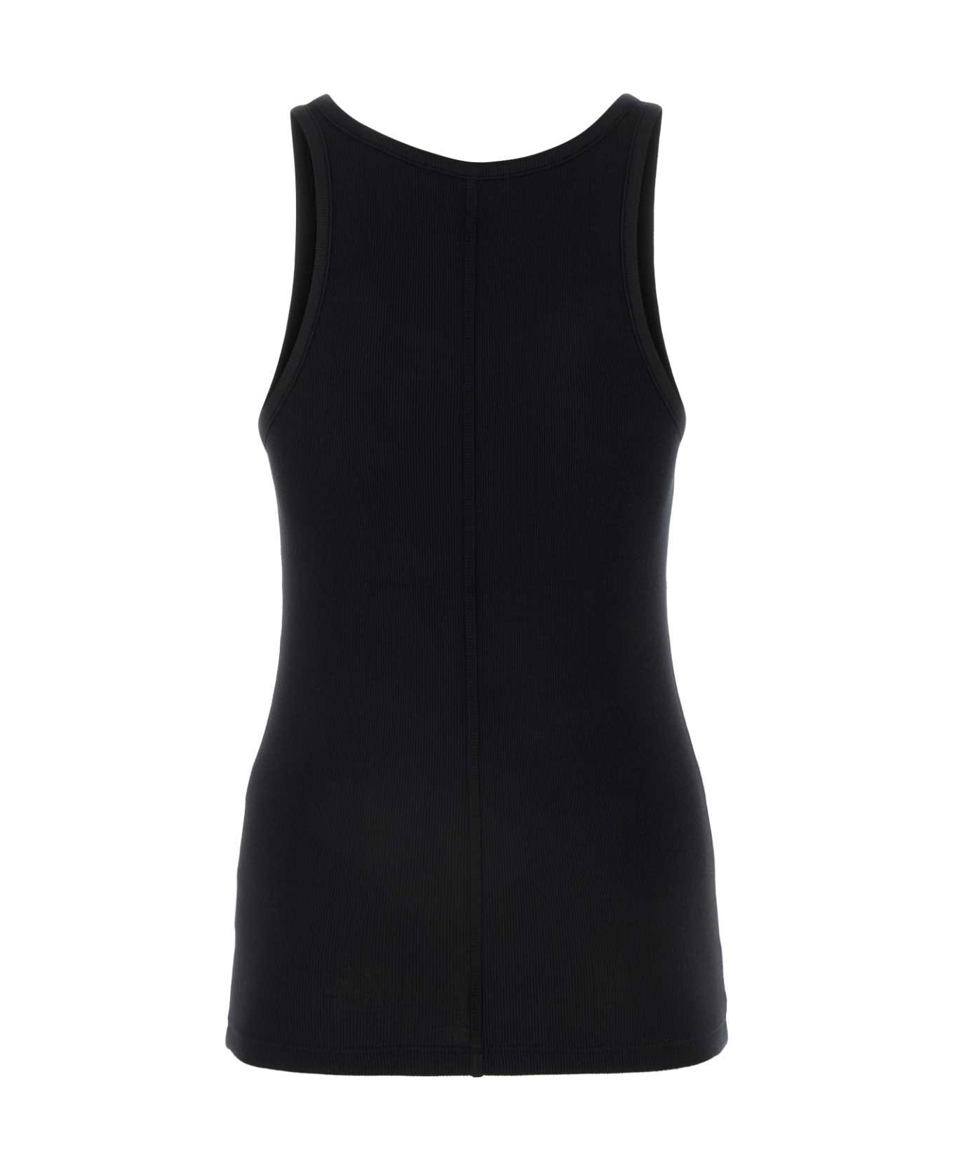 Black Stretch Modal Blend Zane Tank Topâ - 2