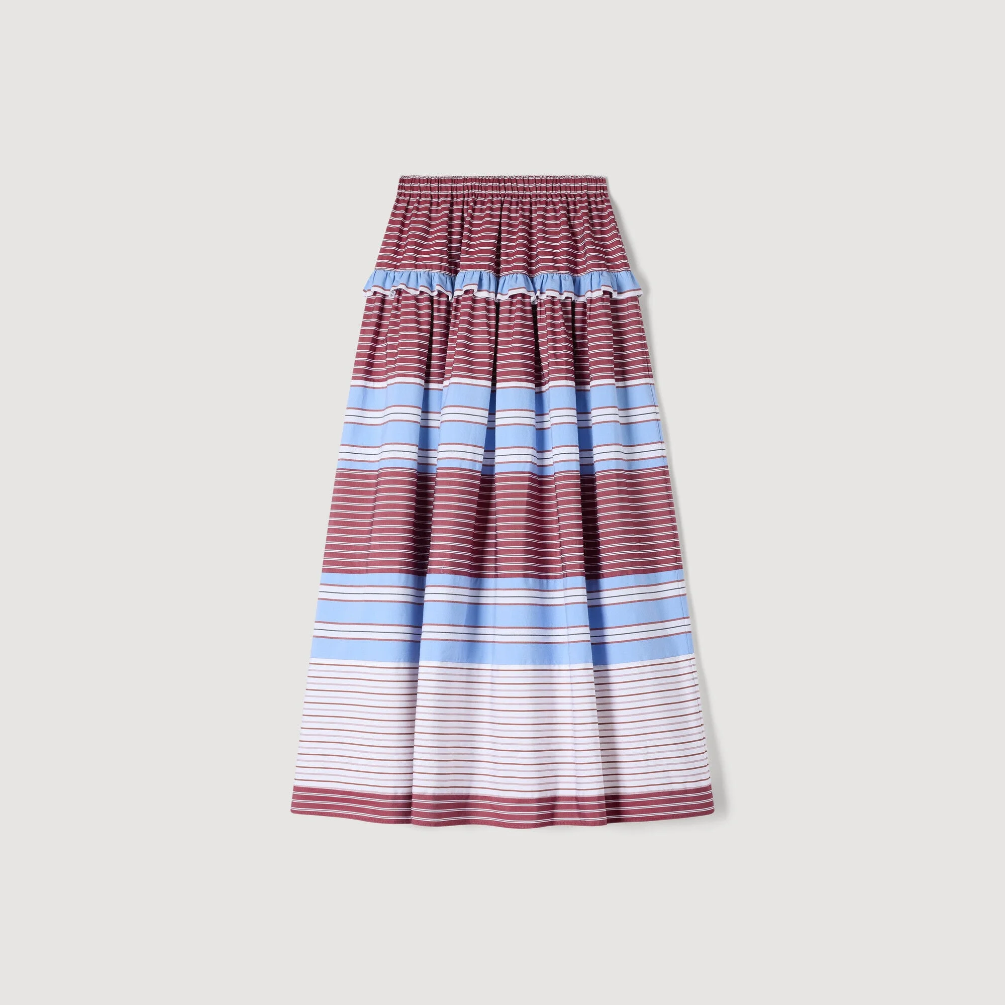 MAXI STRIPED COTTON SKIRT - 1